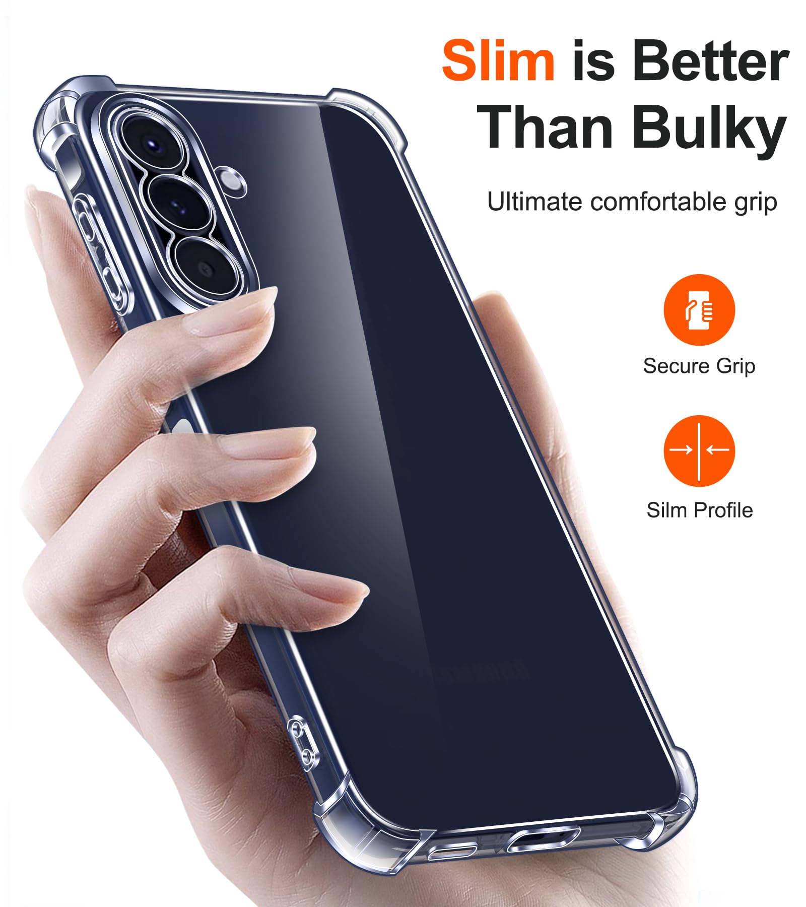 ivoler Etui do Samsung Galaxy A37 5G z 2 sztukami ze szkła hartowanego, odporne na wstrząsy przezroczyste etui ochronne z poduszką narożną zderzak, miękki TPU silikonowy pokrowiec ochronny