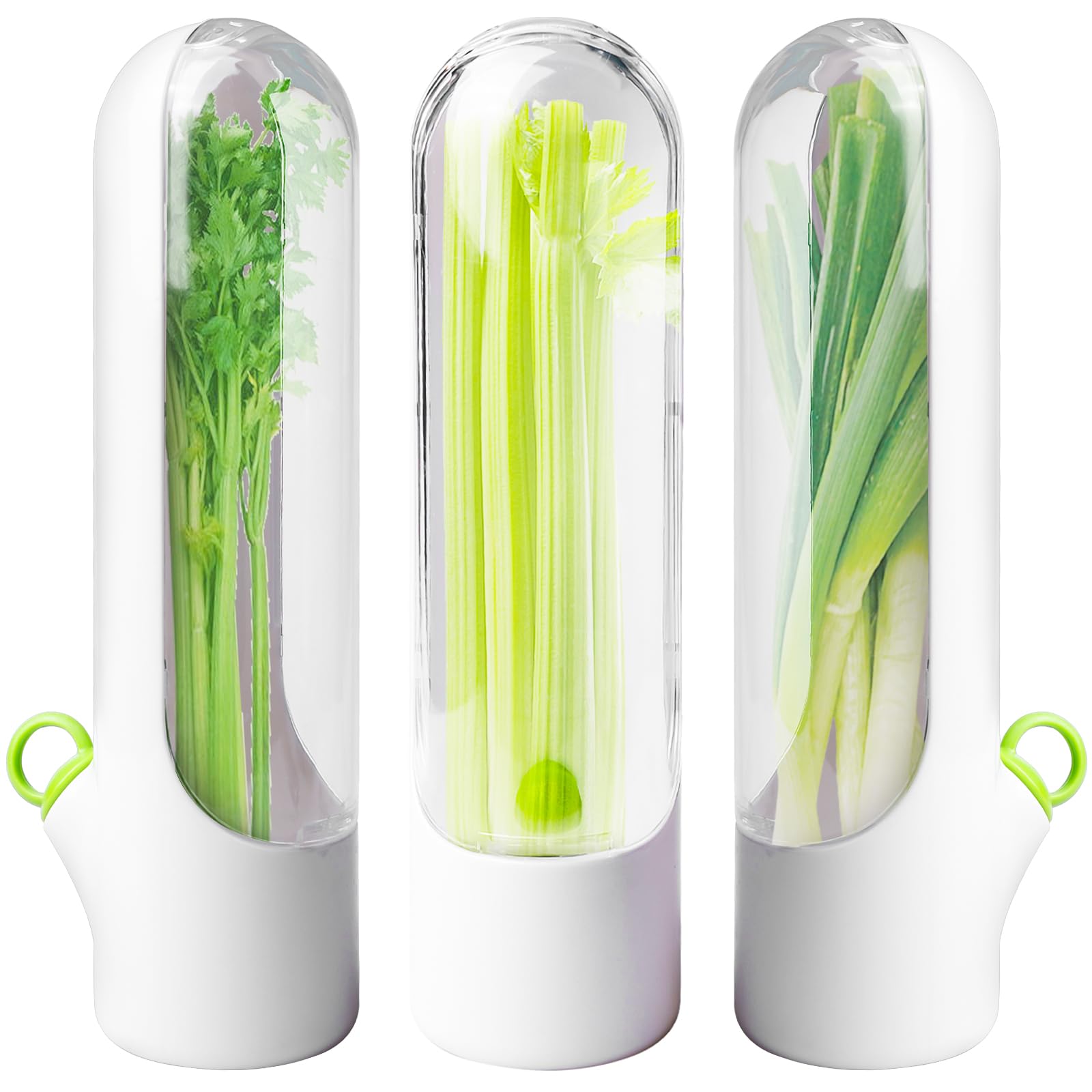 GOMETY 3-Teiliger Kräuter Aufbewahrung Herb Keeper Fridge, Kühlschrank-Kräuter-Frischhaltebehälter, Kräuteraufbewahrung für Koriander, Petersilie, Spargel, Keep-Frische-Becher Küche, Haushalt & Wohnen