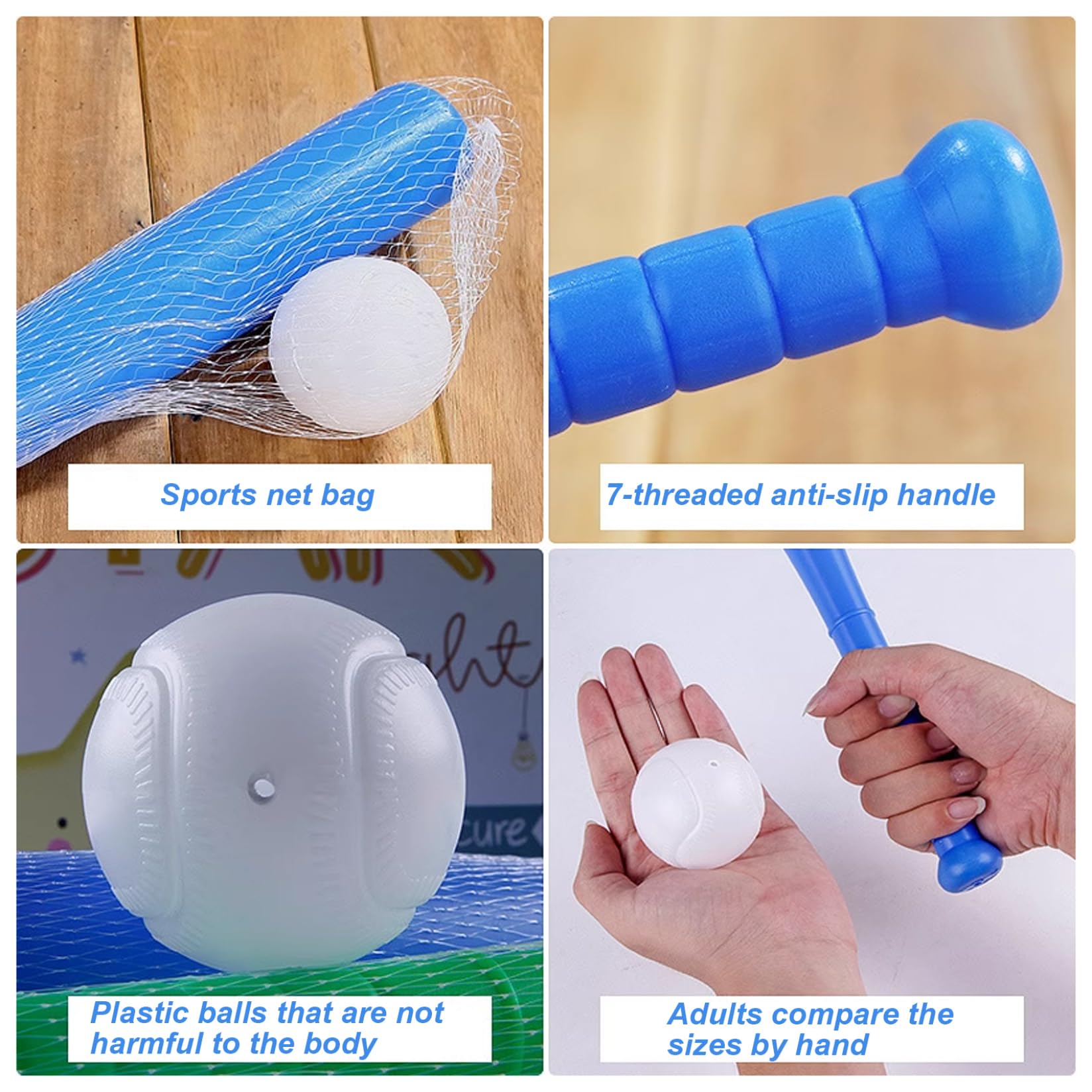 Bat de Baseball pour Tout-Petit, Jeu de Batte et Balle Baseball en Plastique 17 Pouces, Enfants Pratiques légers exerce des Jouets pour Le Sport en Plein air en intérieur Jeu