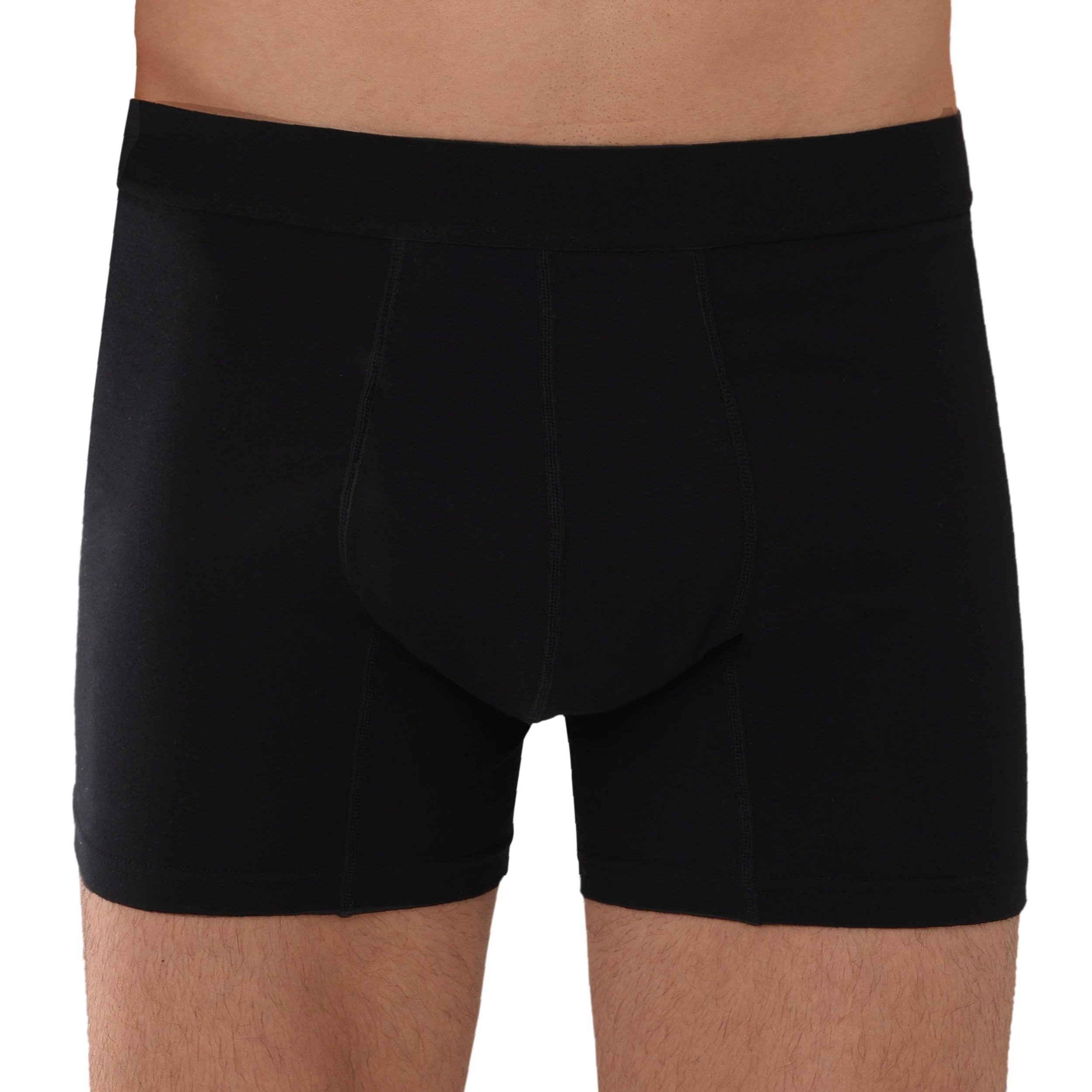 IRISMORII Adult Incontinence Underwear for Men Reusable Leak Proof Bladder Control Protection Briefs Trunk 1 Pack (Black, XL)