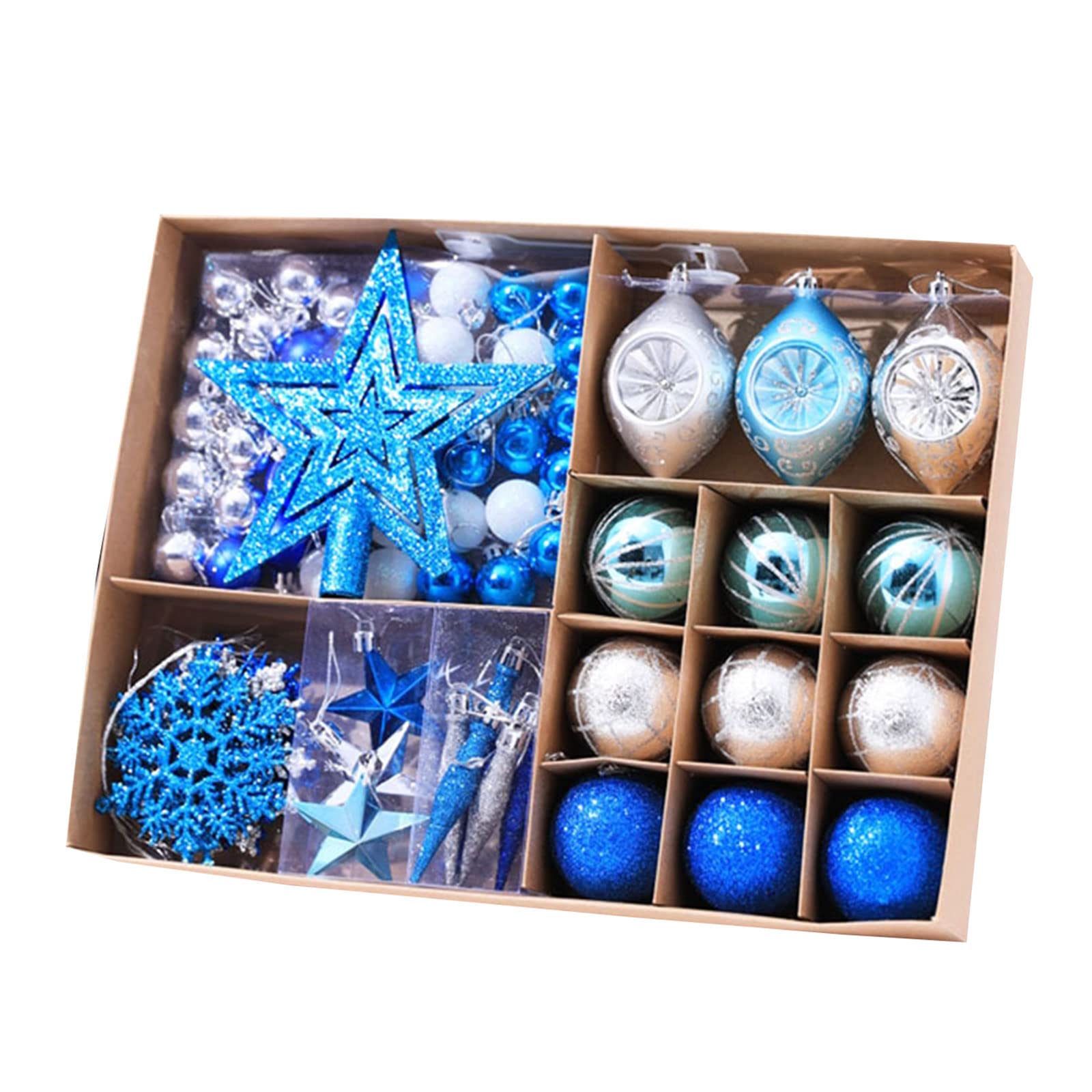 Christmas Ball Tree Star 73pcs / box Hanging Christmas Ball Pendant Ornament Baubles Balls Ornament