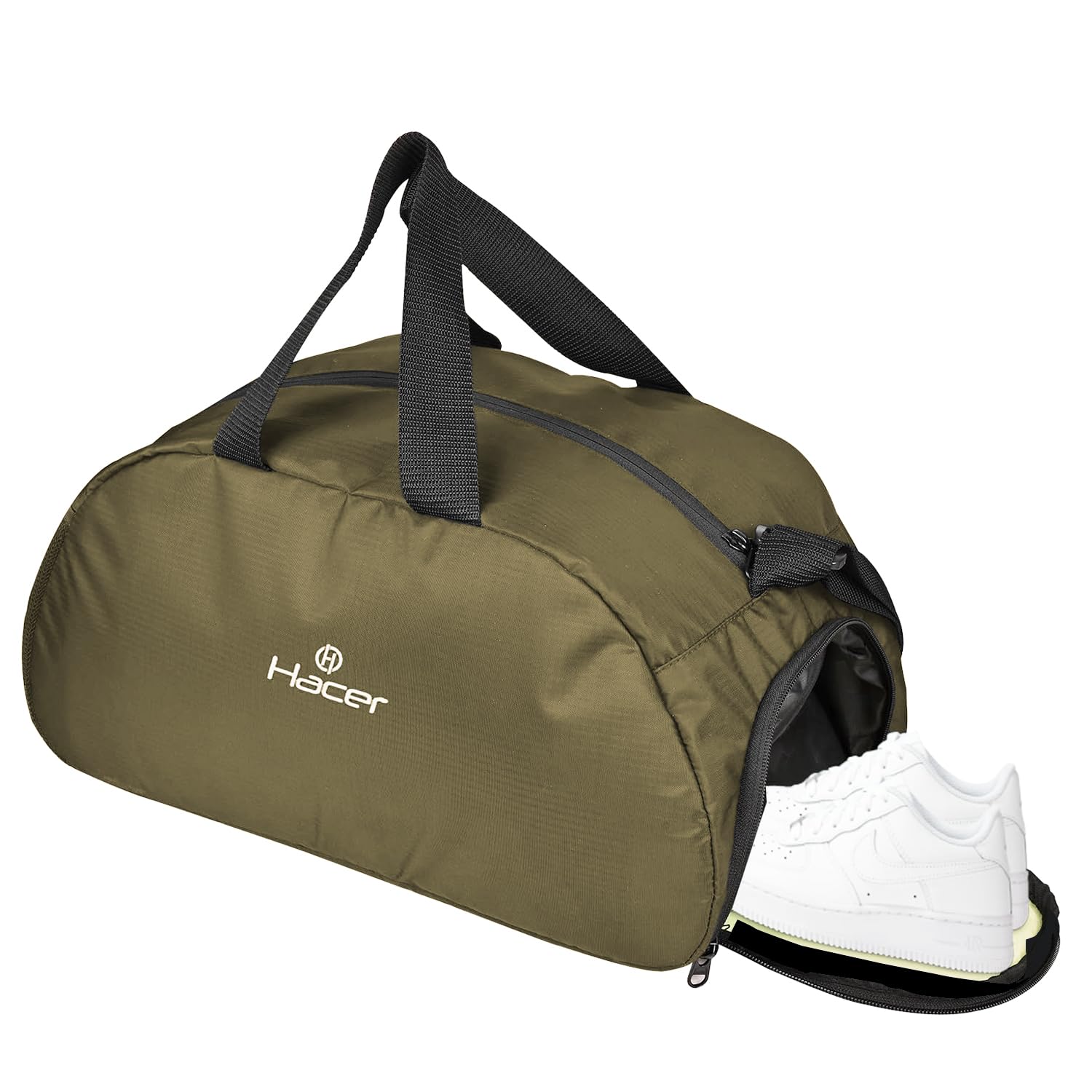Gym Bag with Shoe Compartment 3 in 1 Multi-Purpose Backpack with Quick Access Pocket Shoulder Straps (Green, Unisex)-image-20
