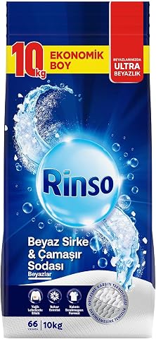Rinso Beyaz Sirke ve Çamaşır Sodası Beyazlar için Toz Deterjan 10 KG