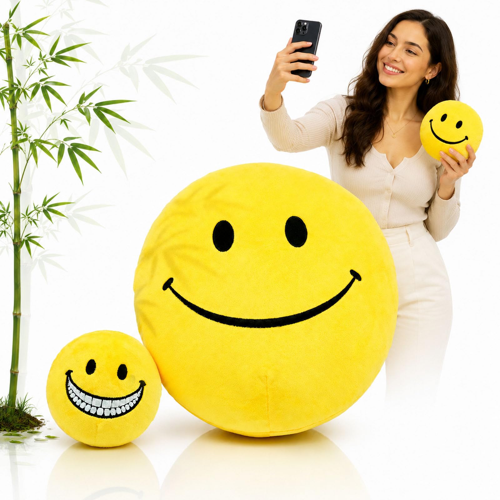 2026 Smiley Face Plush Toy,2PCS Soft Toys Horror ARG Stuffed Dolls 10" (#D)