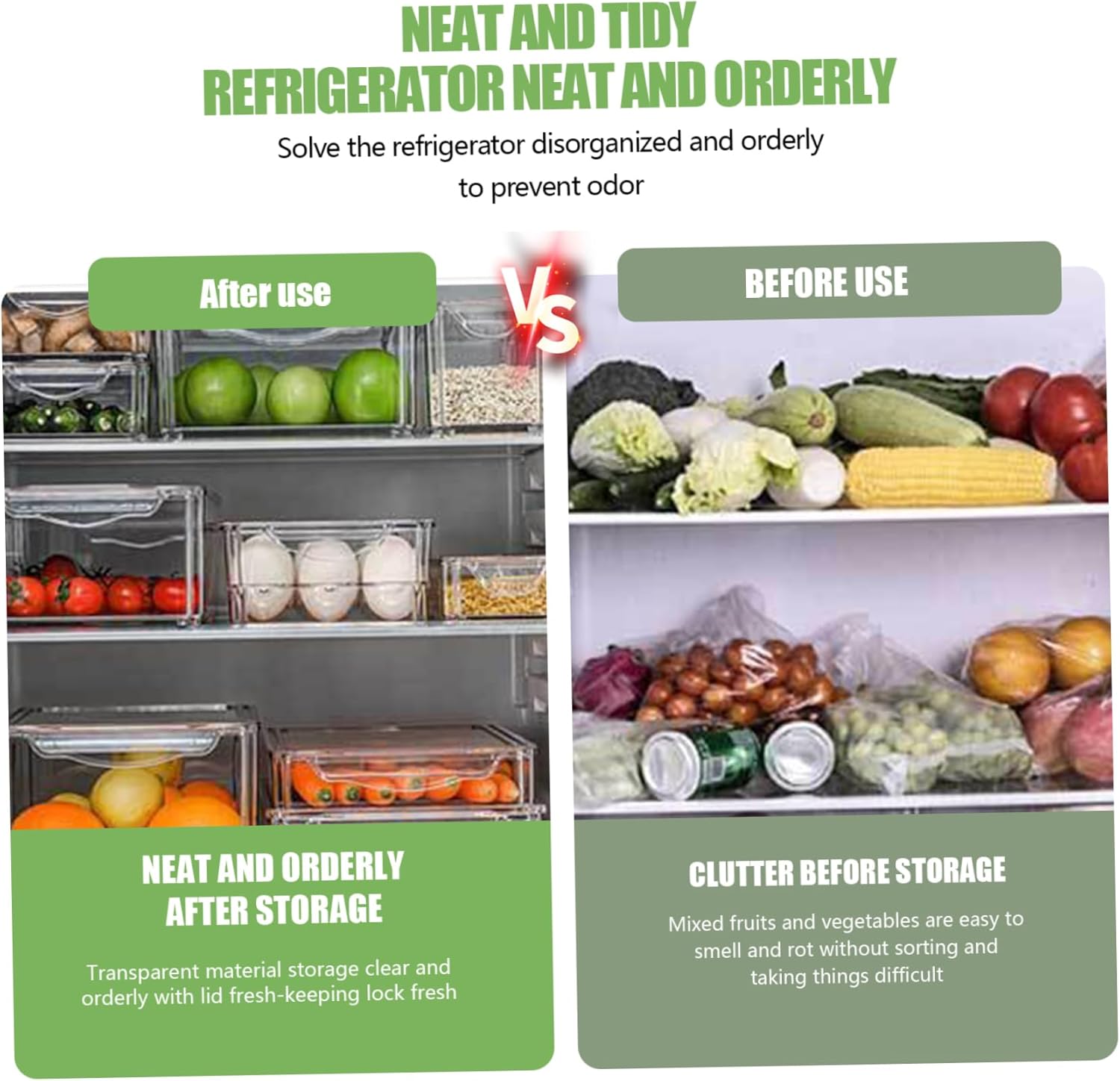 Before and After Using Refrigerator Organizers
