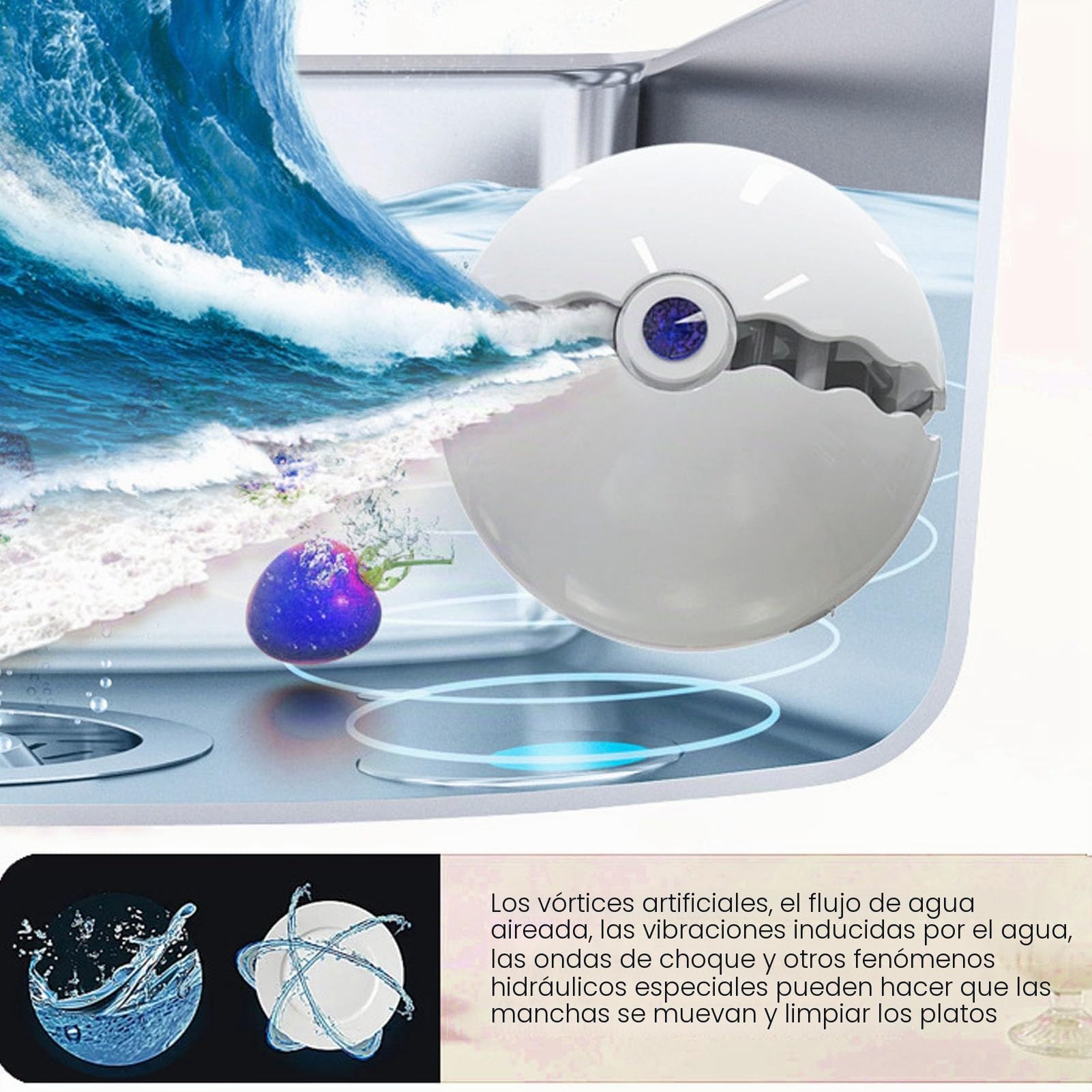 Mini Lavavajillas con Fregadero, Lavavajillas con Fregadero, Mini Lavavajillas con Ultrasonido, Carga USB de 1200 MAh, Lavadora de Platos USB con Rotación de Alta Velocidad IP67