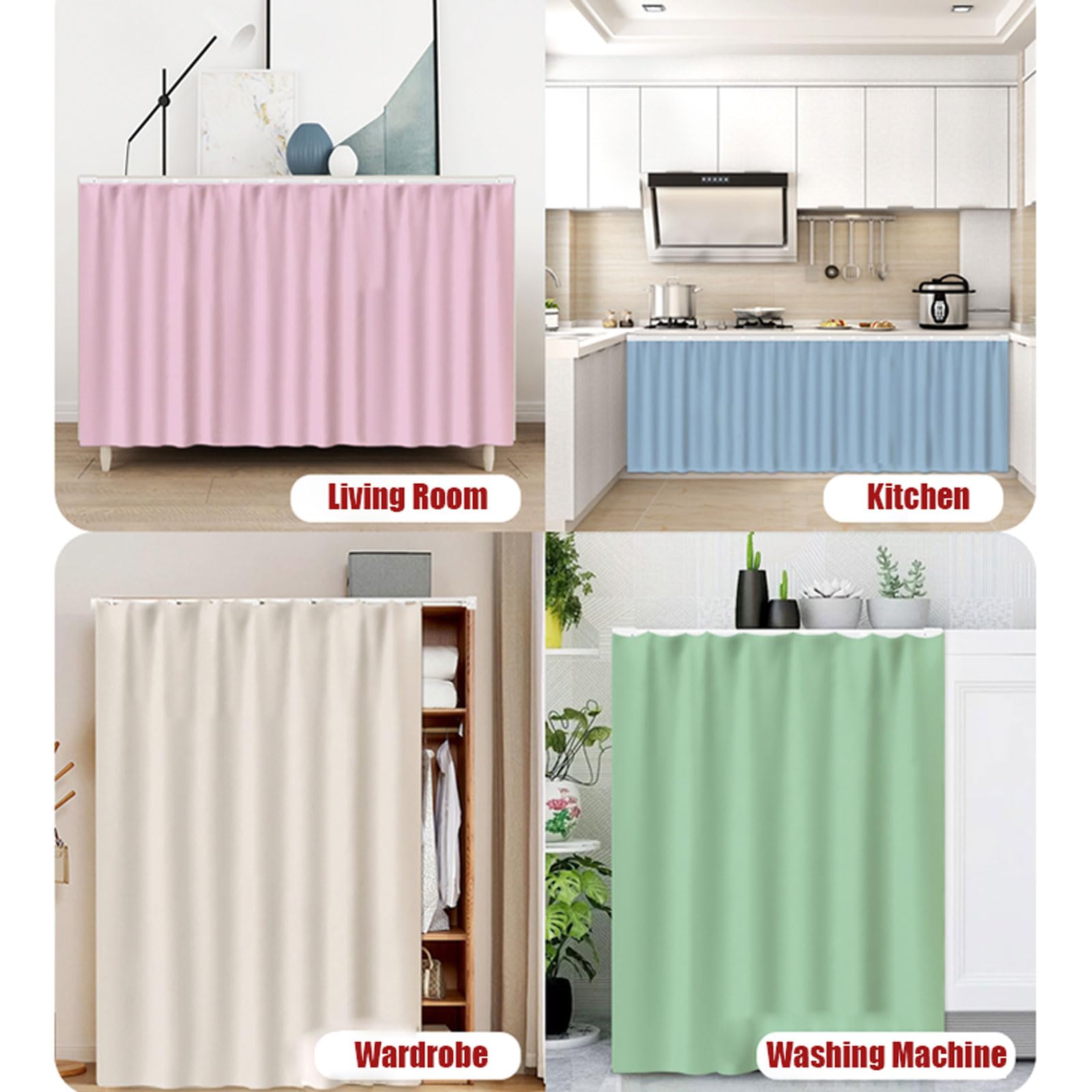 Wansiman Tende per Finestre Antipolvere,Tende della Scarpiera,Tende per Armadi per Scaffali,Tenda per Armadio Aperto,Leggero E Traspirante,Protezione Solare,per Mobili da Cucina,Guardaroba,Bagno
