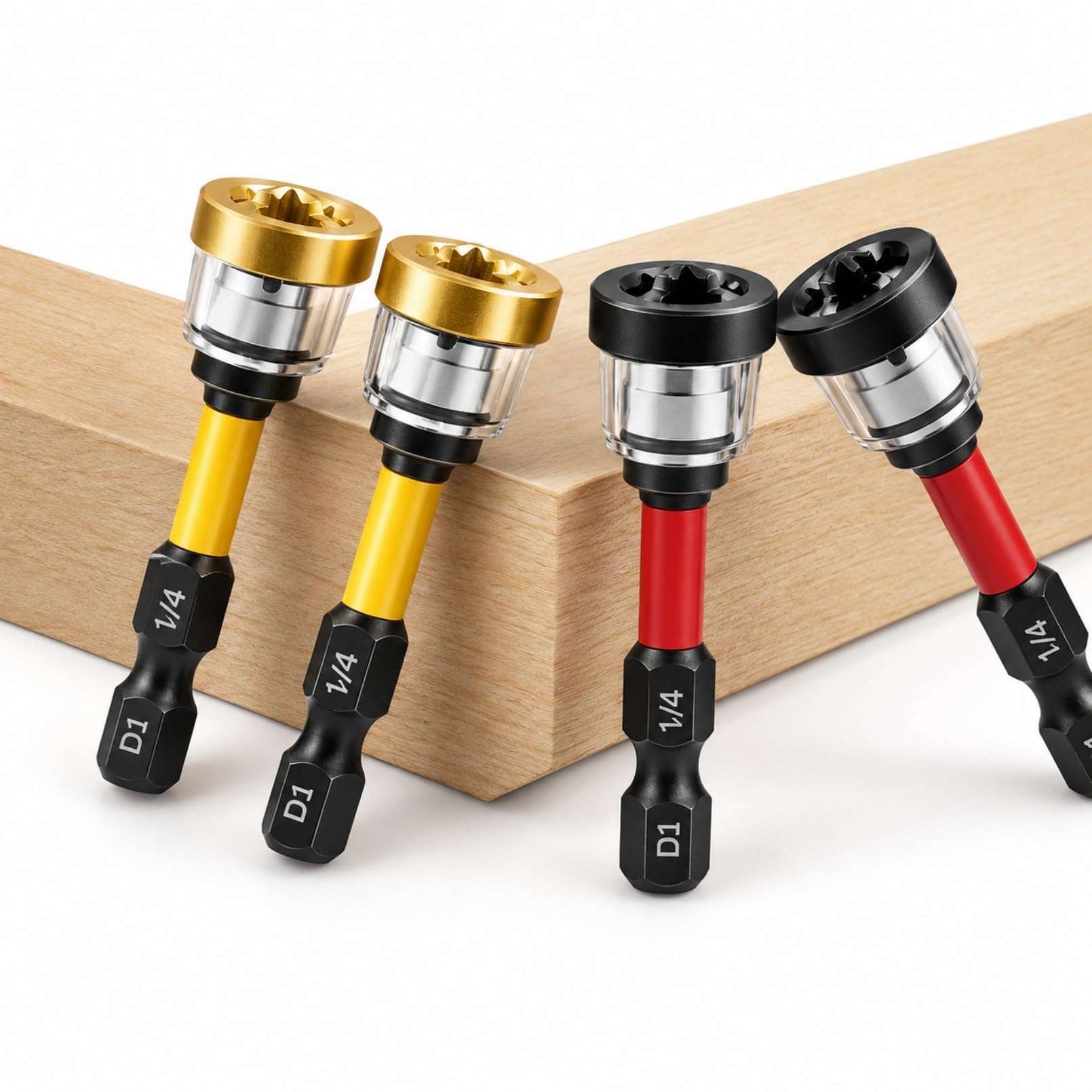 Juego de 4 puntas magnéticas PH2 de 1/4", punta de destornillador de posicionamiento para yeso y paneles de yeso, ajuste de profundidad de tornillo, para taladro y atornillador eléctrico inalámbrico