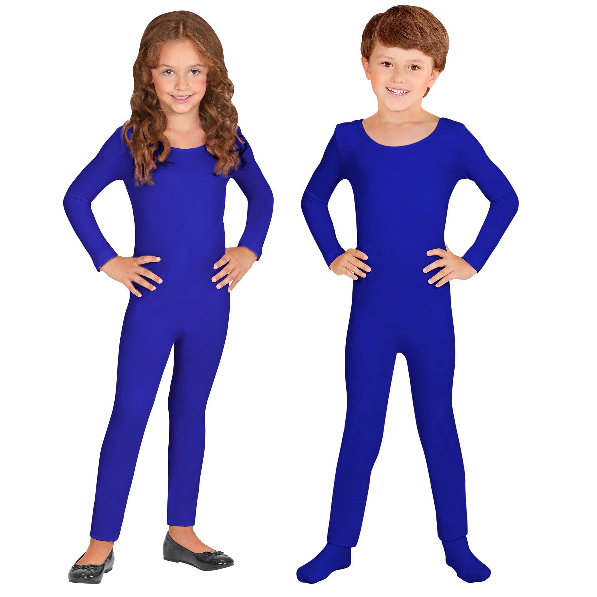 Widmann Child Unisex BLUE BODYSUIT for Gymnast Dancer Ballet Fancy Dress 116 cm - 128 cm