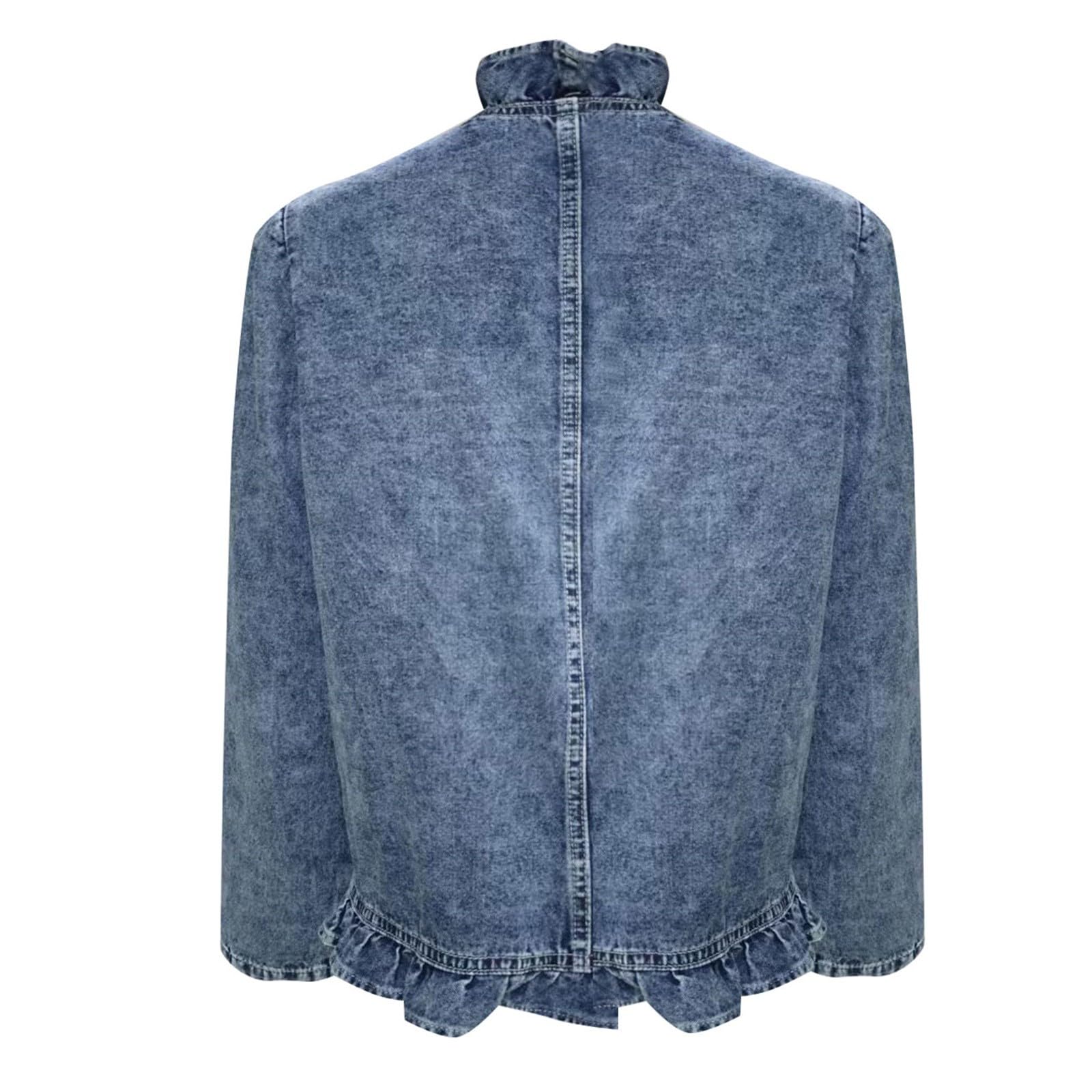 Jeans blazer da donna elegante a vita corta – cappotto di jeans da donna a maniche lunghe giacca in jeans con volant, cardigan corto, giacca leggera per la primavera e l'estate da donna