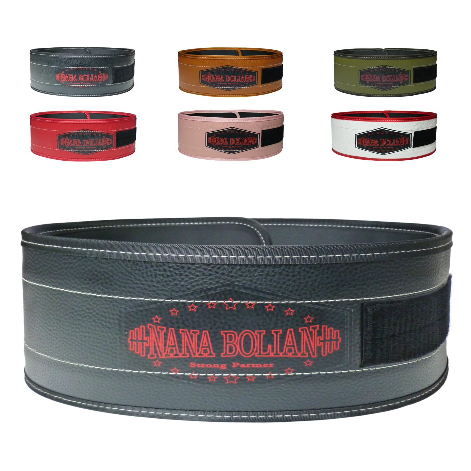 Nana BoLian Leather Weight Lifting Belt,5 Inch Wide Leather and SBR Lifting Belt, For Weightlifting, Strength Training and Squatting.Please Choose According to the Size Chart.