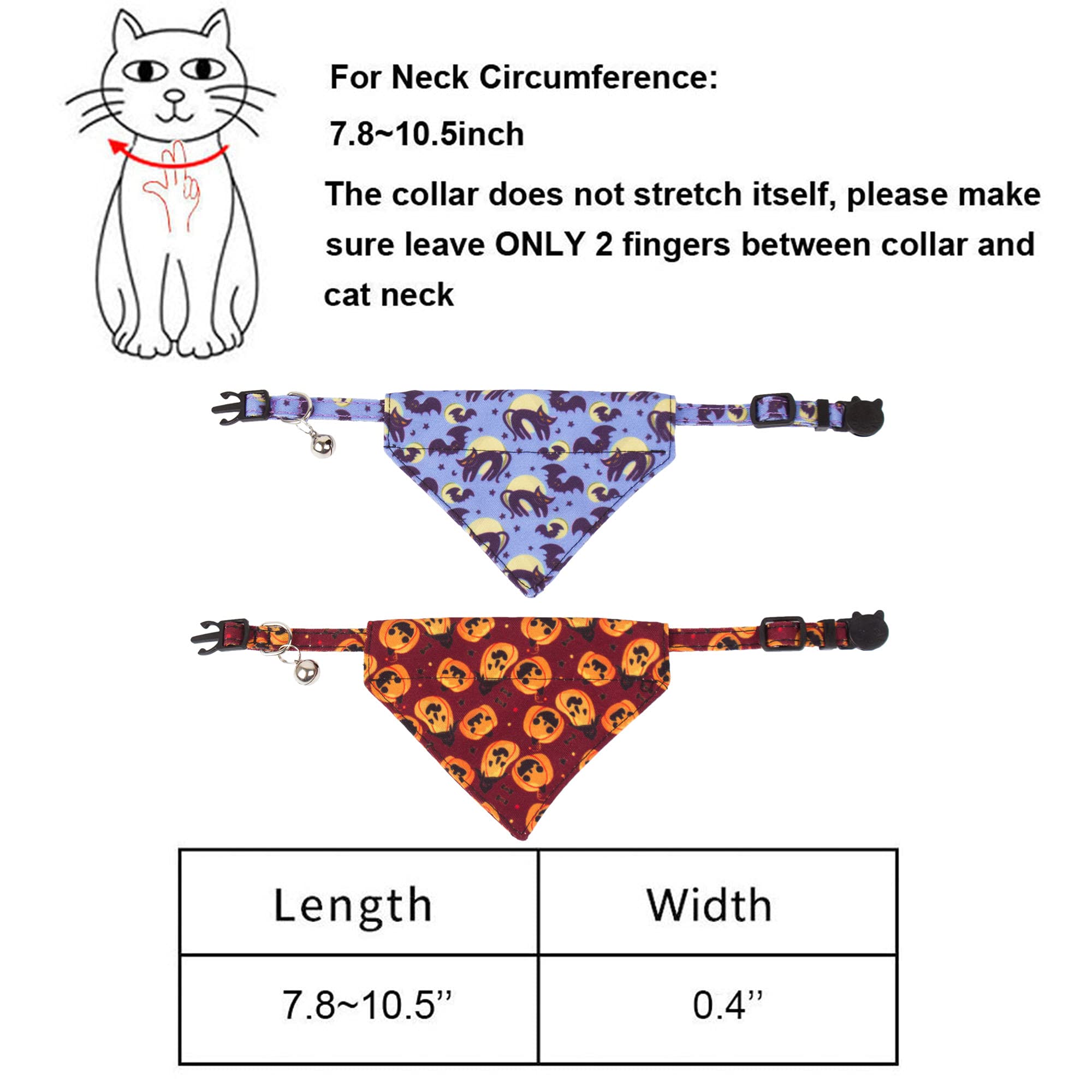 Collares de gato con campana bandana (marrón y morado)