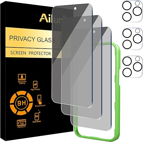 Miniatura 51 de Ailun Paquete de 2 protectores de pantalla de privacidad para iPhone 13 Pro Max [6.7 pulgadas] + 2 protectores de lente de cámara, película