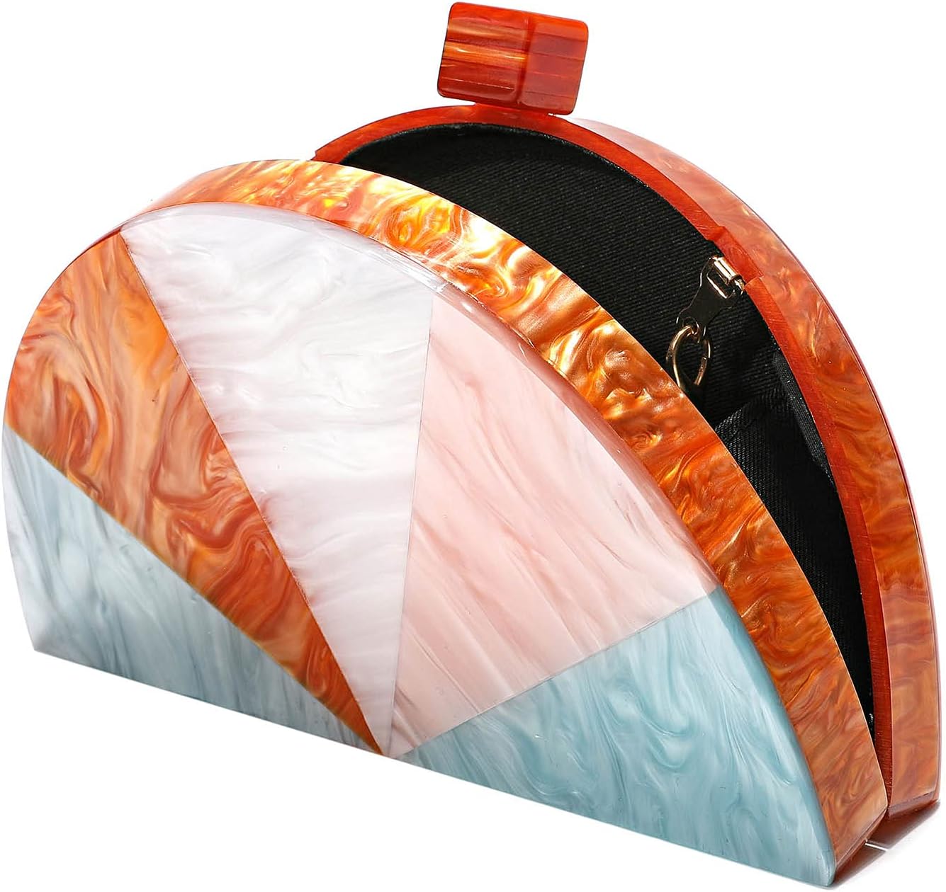 Acrylic Clutch Purses for Women, Semicircle Colorful,Women's Evening Bag For Weddings Party Prom | Acrylic, For Weddings, Party, Prom