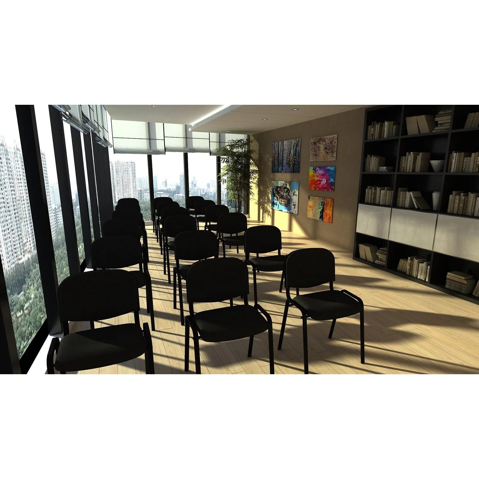 OPO ISO Stacking Chair Robust Frame Curved Backrest | Stackable Up To