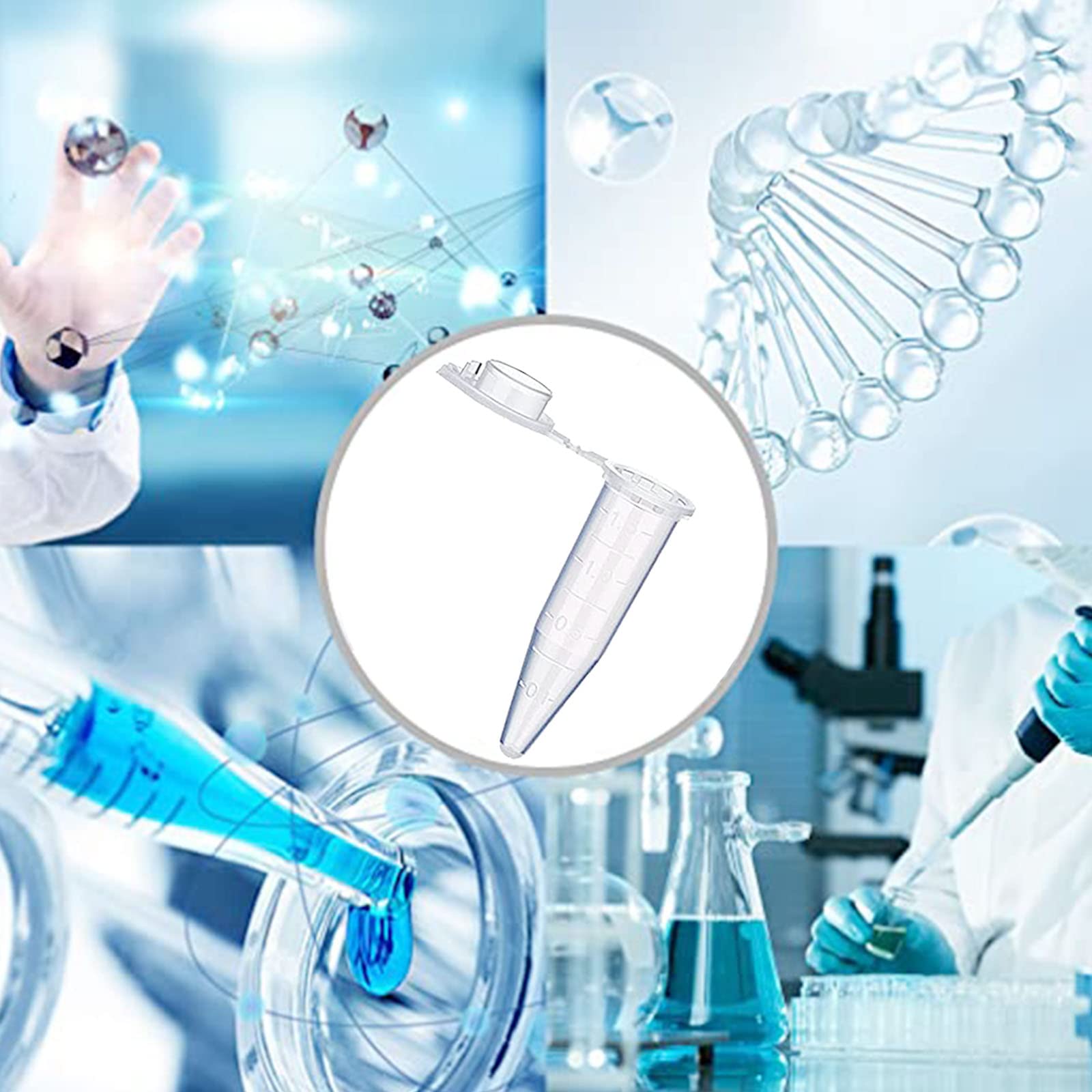 30 Provette Da Centrifuga Coniche - 0.5 Ml, Con Tappi, Per Laboratorio E Ricerca - Foto 8