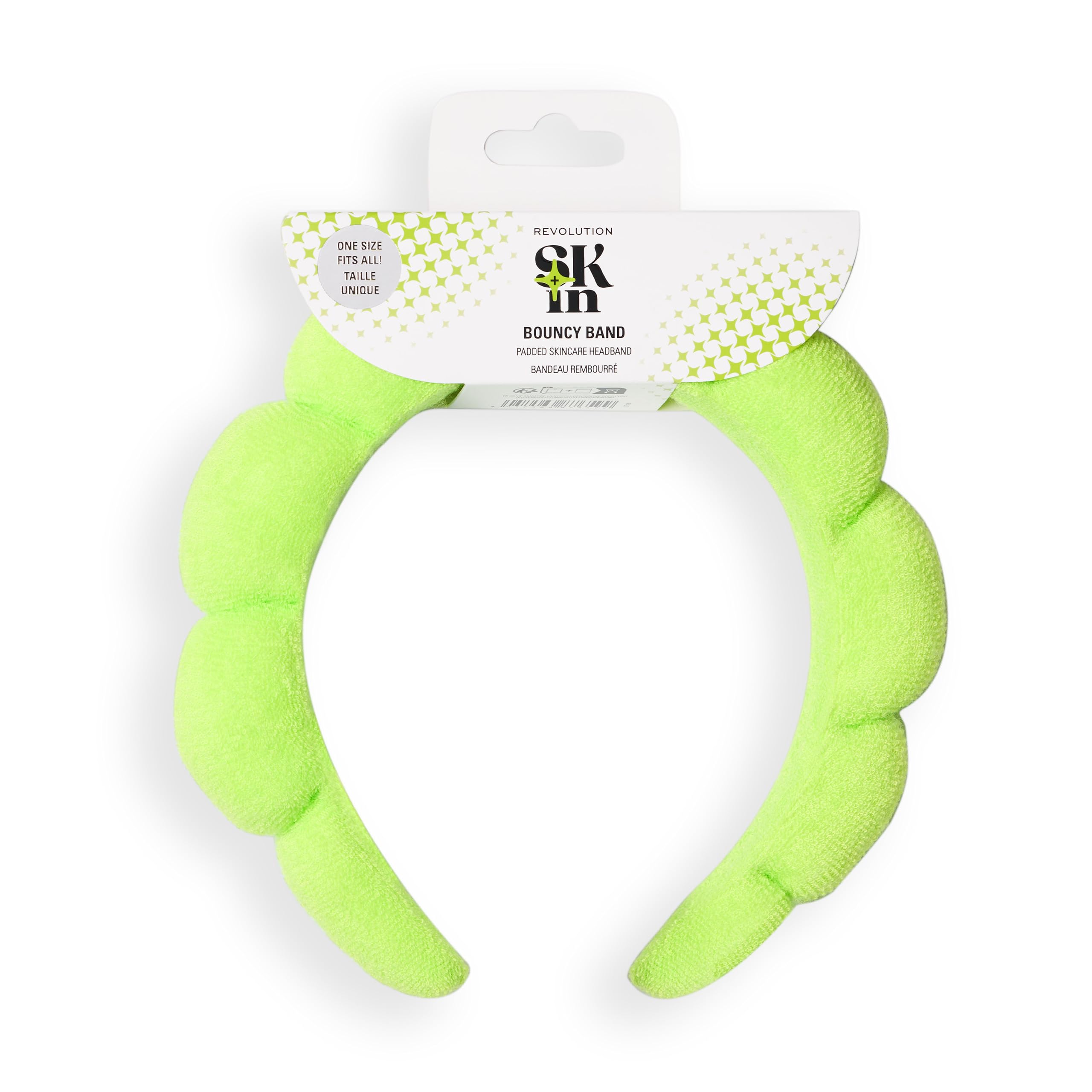 Revolution Skin Padded Headband Green, For Washing Face & Makeup Application