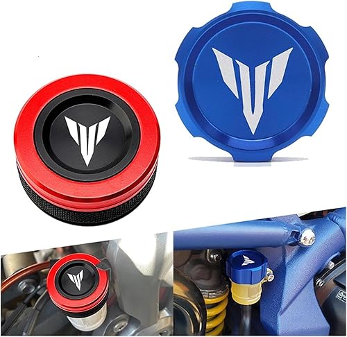 Miniatura 7 de Compatible con Mt 07 MT07 MT09 Tracer 700 900 Gt Tracer97gt 2021 2022 YZF R6 R7 Tapa de aceite de aluminio Tapa de depósito de líquido de freno