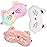 3 Pieces Sleep Mask for Kids, Girls Plush Sleeping Eye Cover Soft Eye Blindfold Cover Animal Shade for Kids(White, Pink and Rainbow Color,Cat Style)