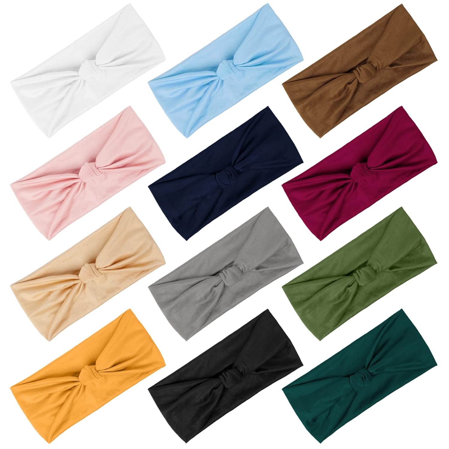 AKTVSHOW Headbands for Women Non Slip, 12 Packs Knotted Head Bands for Sports, Workout, Yoga - Soft Cloth Elastic Hair Accessories - Image 7