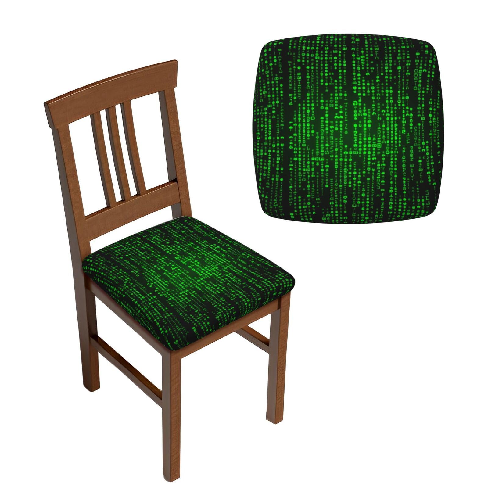 Housses de chaise de salle à manger extensibles amovibles cuisine vert