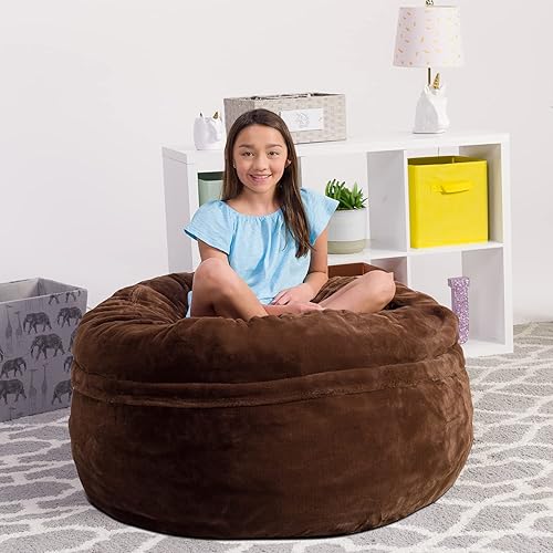 Miniatura 96 de Silla Chill Sack Bean Bag: muebles de espuma de memoria gigante y una tumbona grande. Gran sofá con gran cubierta de gamuza suave resistente al
