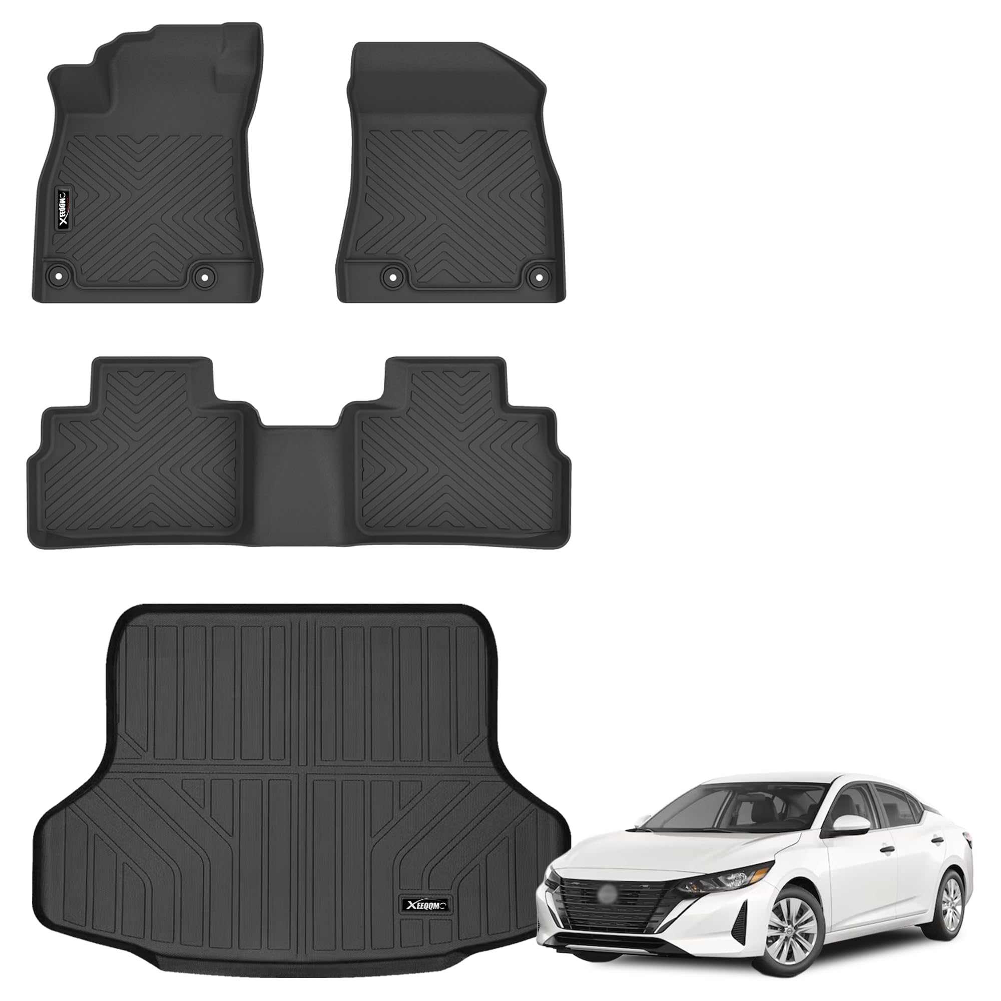Floor Mats for 2020-2025 Nissan Sentra with Cargo Liner All Weather TPE Protection Floor Liners Full Set with Trunk Mat for 2025 Nissan Sentra Accessories