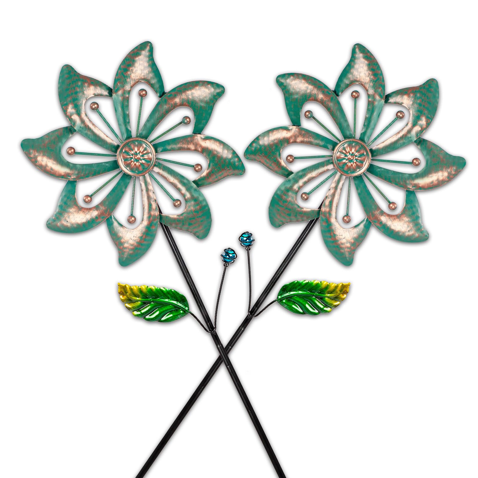 2 Packs Wind Spinners Outdoor, Garden Decor Windmill for Yard, Pinwheels, Wind Spinners for Yard Garden, Outdoor Metal Wind Spinner Lawn Decor