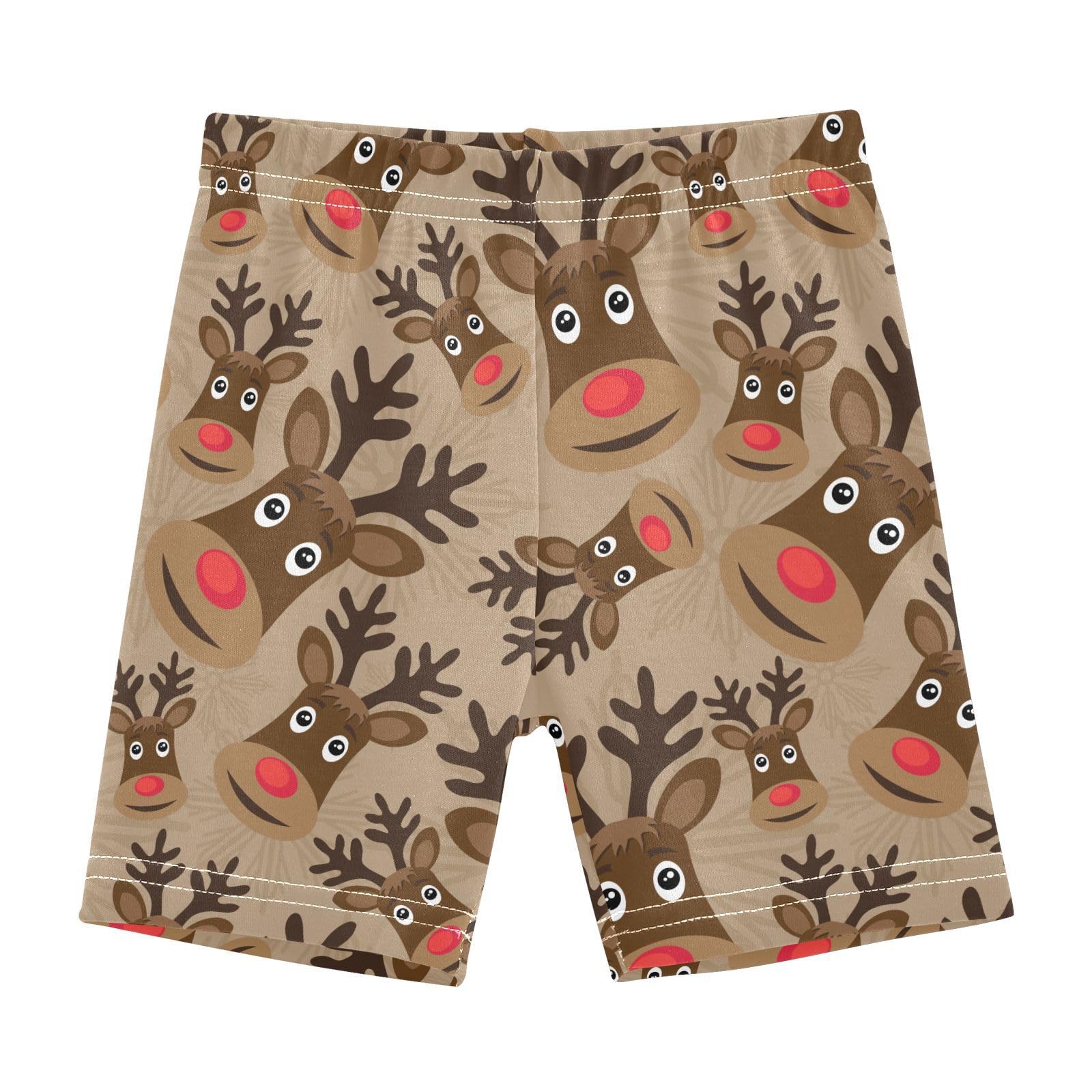 JHKKU Girls Bike Shorts Christmas Reindeer Under Dress Dance Shorts Toddler Cartwheel Biker Shorts Kids Summer Clothes 5T