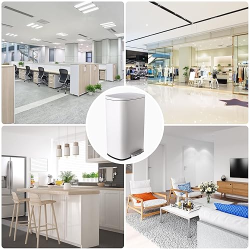 Miniatura 6 de Increkid Cubo de basura de 13.2 galones, cubo de basura de cocina de acero inoxidable con cubos interiores y tapa con bisagras, cubo de basura