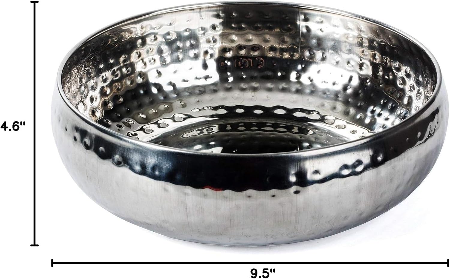 Salad Bowl and Serving Utensils - Hammered Detailing - Stainless Steel Mixing Bowls with Lids- Luxurious Serving Bowls (12" Hammered Salad Bowl)