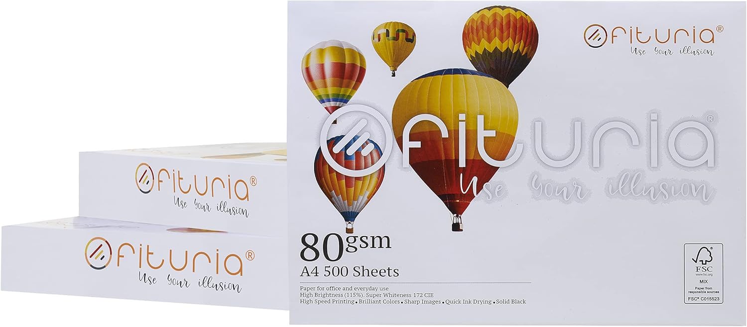 OFITURIA A4 Multi-Purpose Paper 80gsm 1500 Sheets - 3 Packs