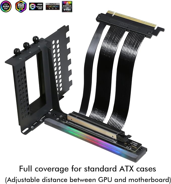 Soporte vertical para GPU con cable PCIe 5.0 y diseño ajustable miniatura 7