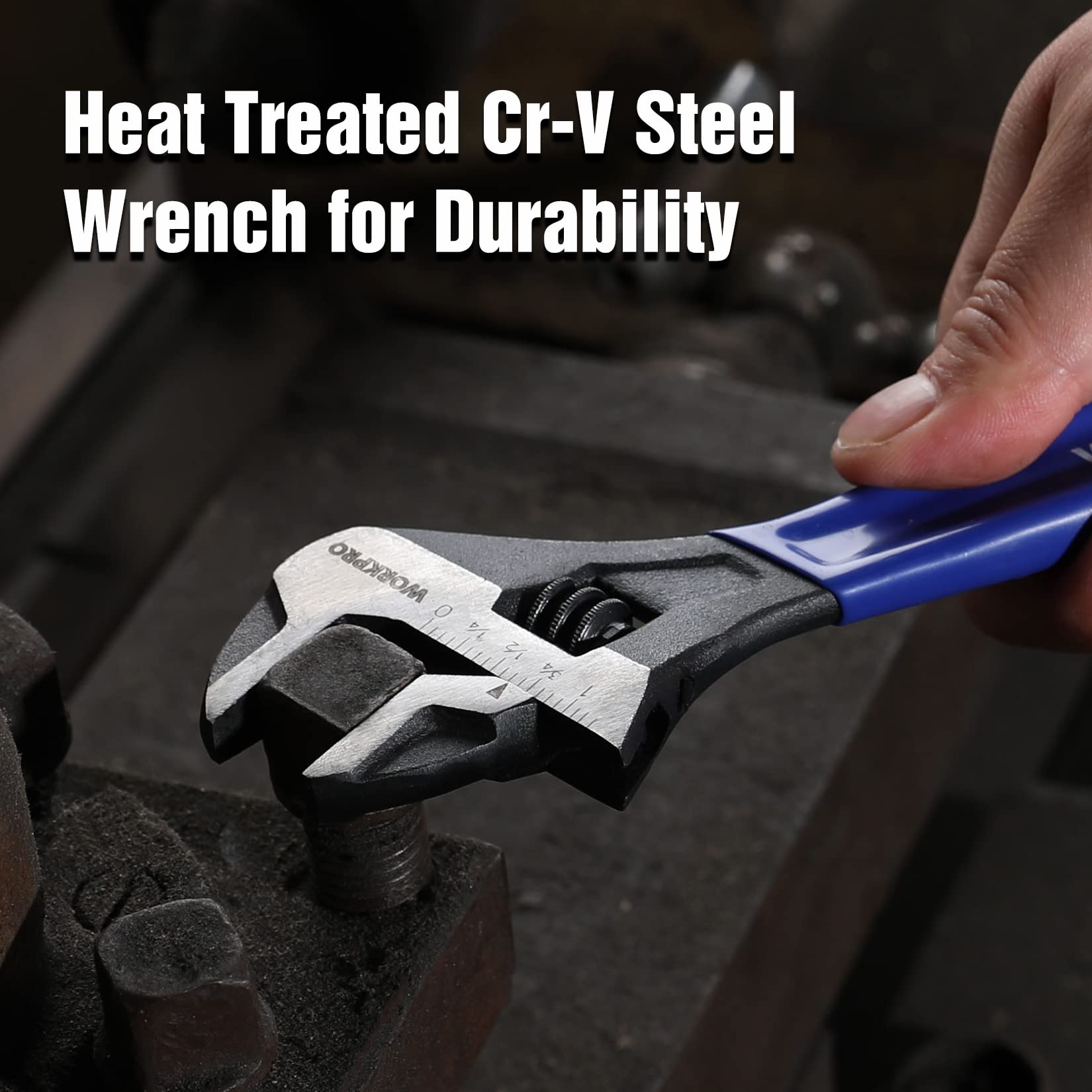 WORKPRO 8-Inch Adjustable Wrench - Durable & Versatile -6