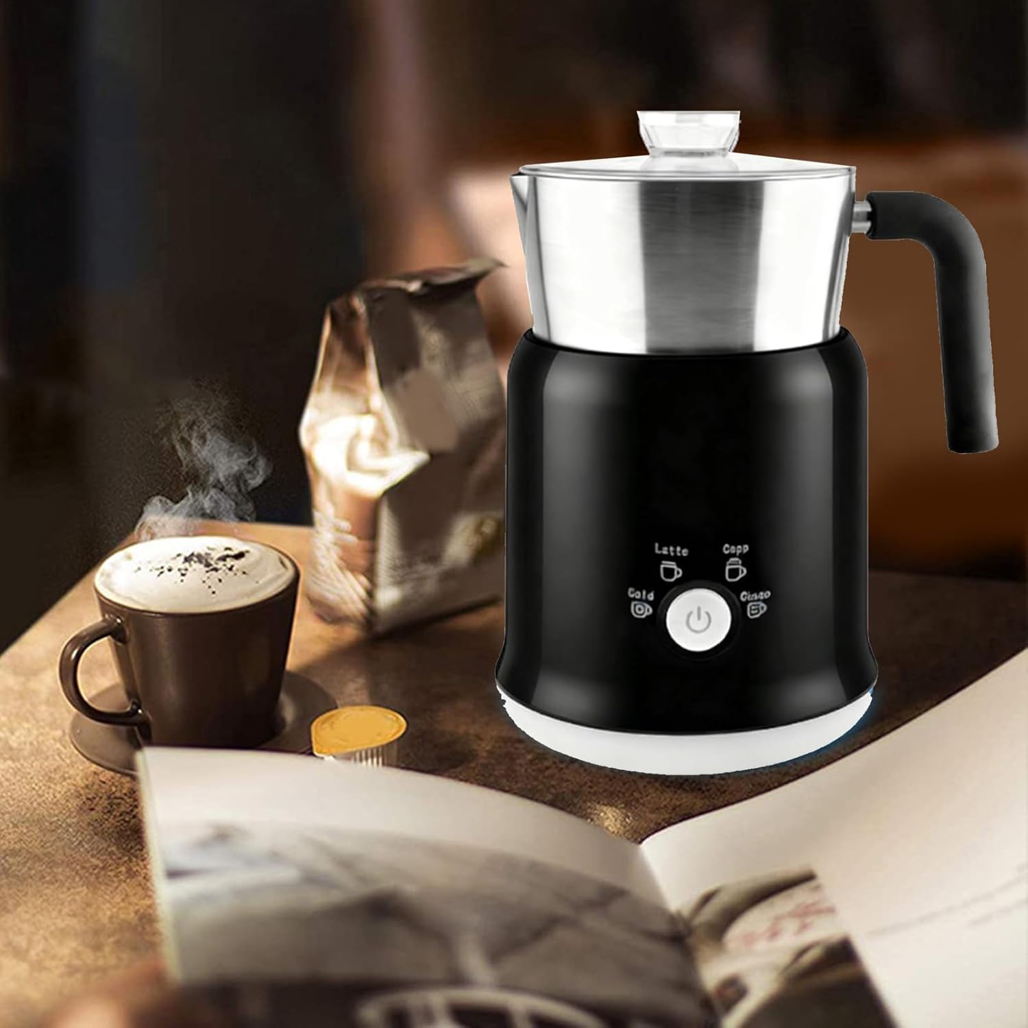 Yosoo 700ML Automatic Milk Warmer Foamer, Electric Milk Frother Hot and Cold Foam Maker for Coffee Latte Cappuccino Hot Chocolate (US Plug)