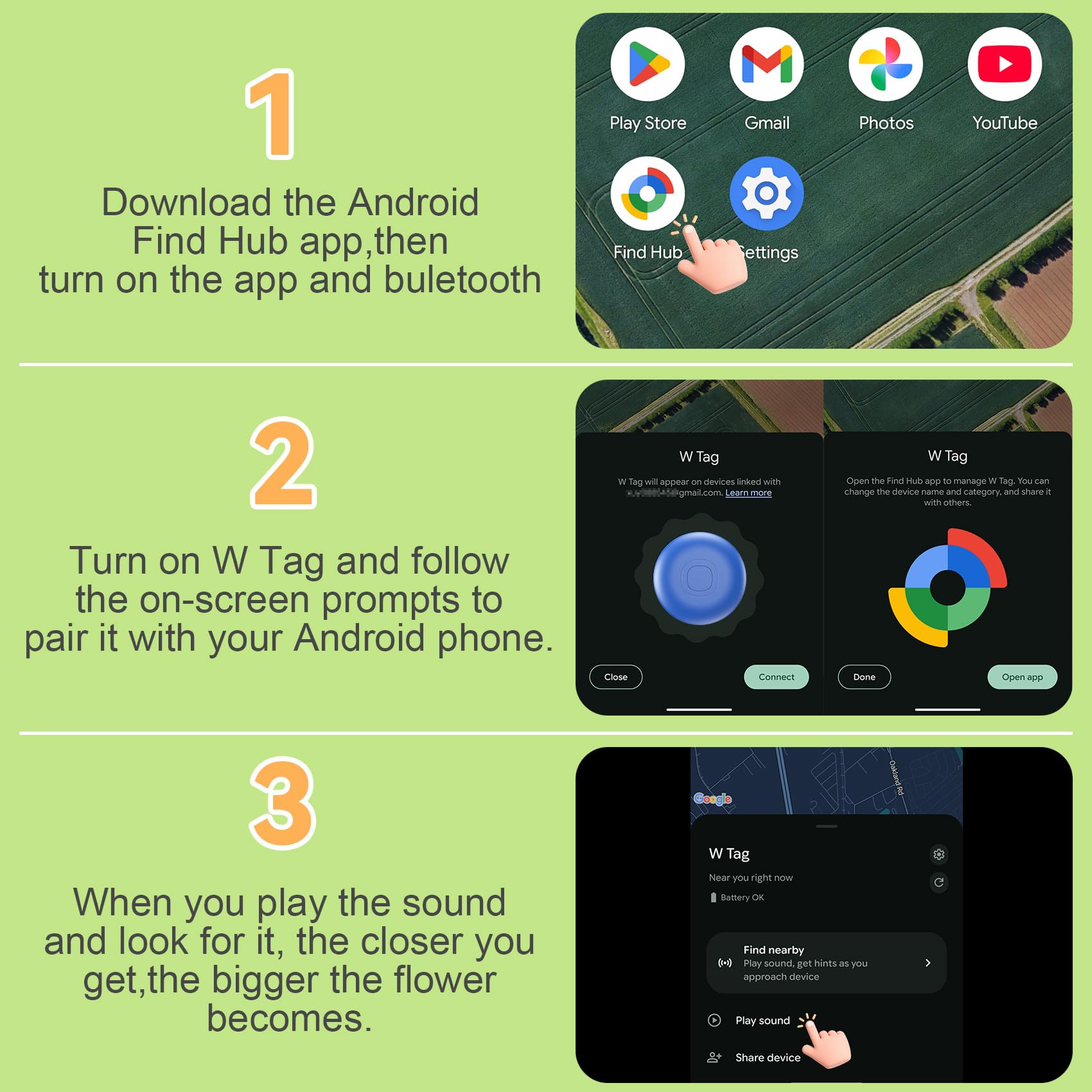 Air Tracker Android 4 Pack, IP 67 Wasserdicht Smart Tag Schlüsselfinder kompatibel mit Google Find Hub APP (Android NUR) Bluetooth Tag Key Finder für Gepäck/Brieftasche/Koffer/Taschen