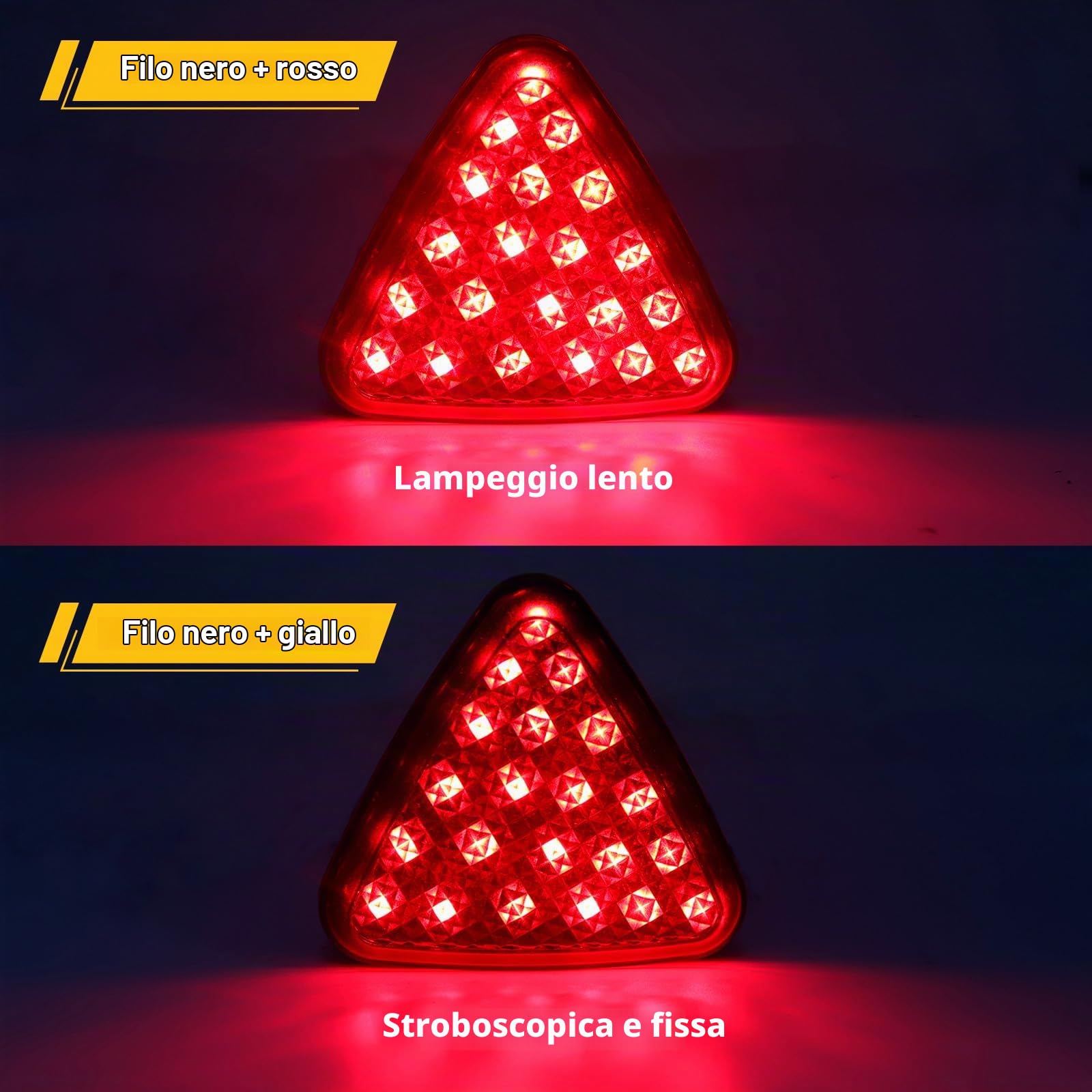 Luci Terzo stop Posteriore Universale Alta Posizione 3rd Luce Freno per Auto, 3 Modalità di illuminazione. (Nero)
