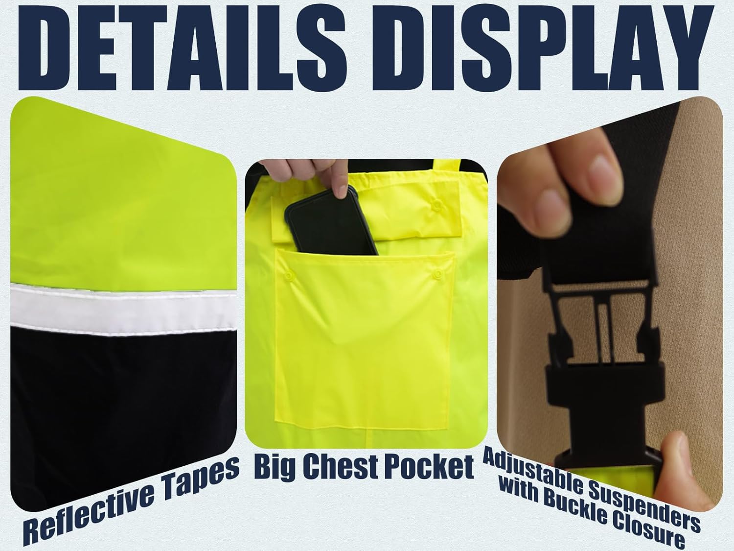 RainRider Rain Suits for Men Women Waterproof Hi-Vis Rain Gear Durable Oxford Rain Jacket Coat with Pants - Image 3