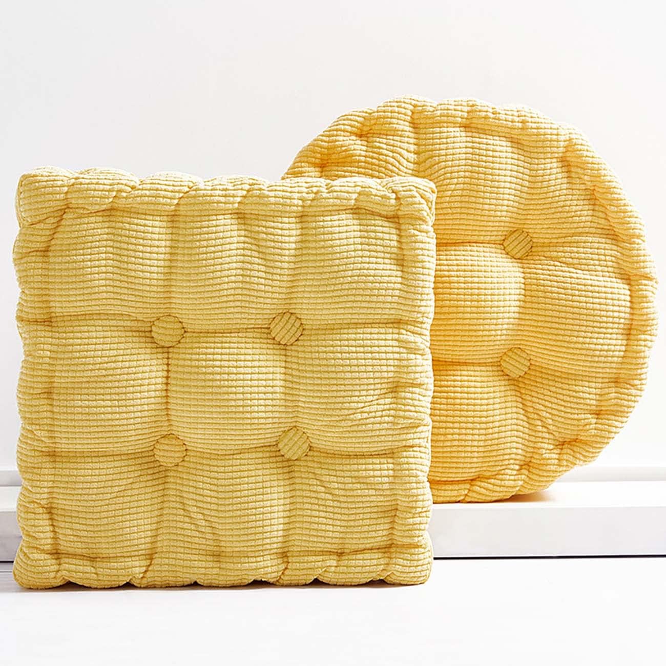 Jhorxa 18x18inch(Set of 2) Square Tufted Floor Pillow Chair Pad Sofa Cushion Tatami