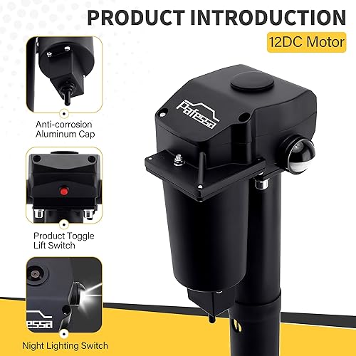 Miniatura 4 de Gato eléctrico de lengua de remolque con marco en A de 12 V con enchufe de 7 vías, capacidad de elevación de 3500 libras, viaje de 18 pulgadas,