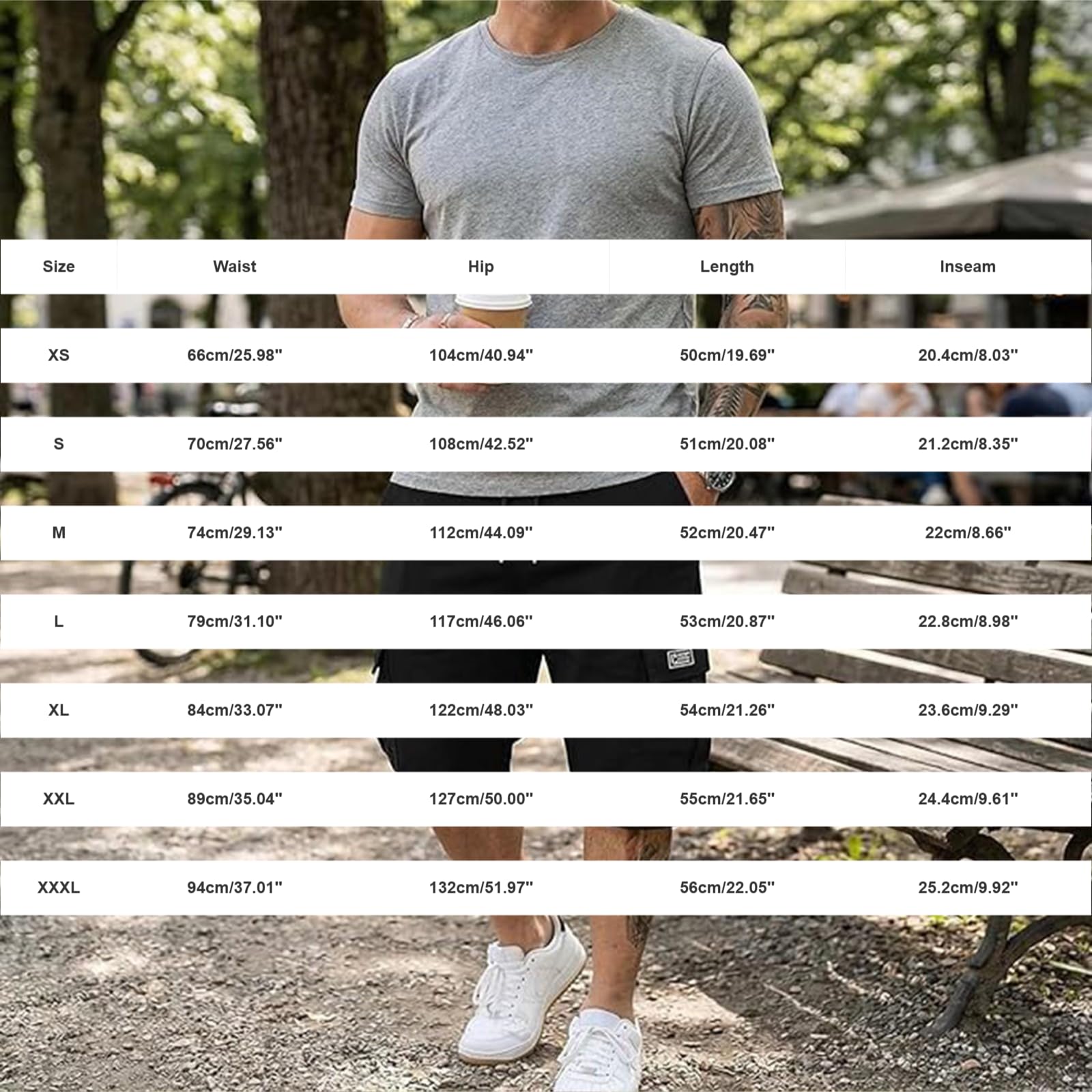 Short cargo pour homme - Stretch - Pantalon chino d'été - Jambe droite