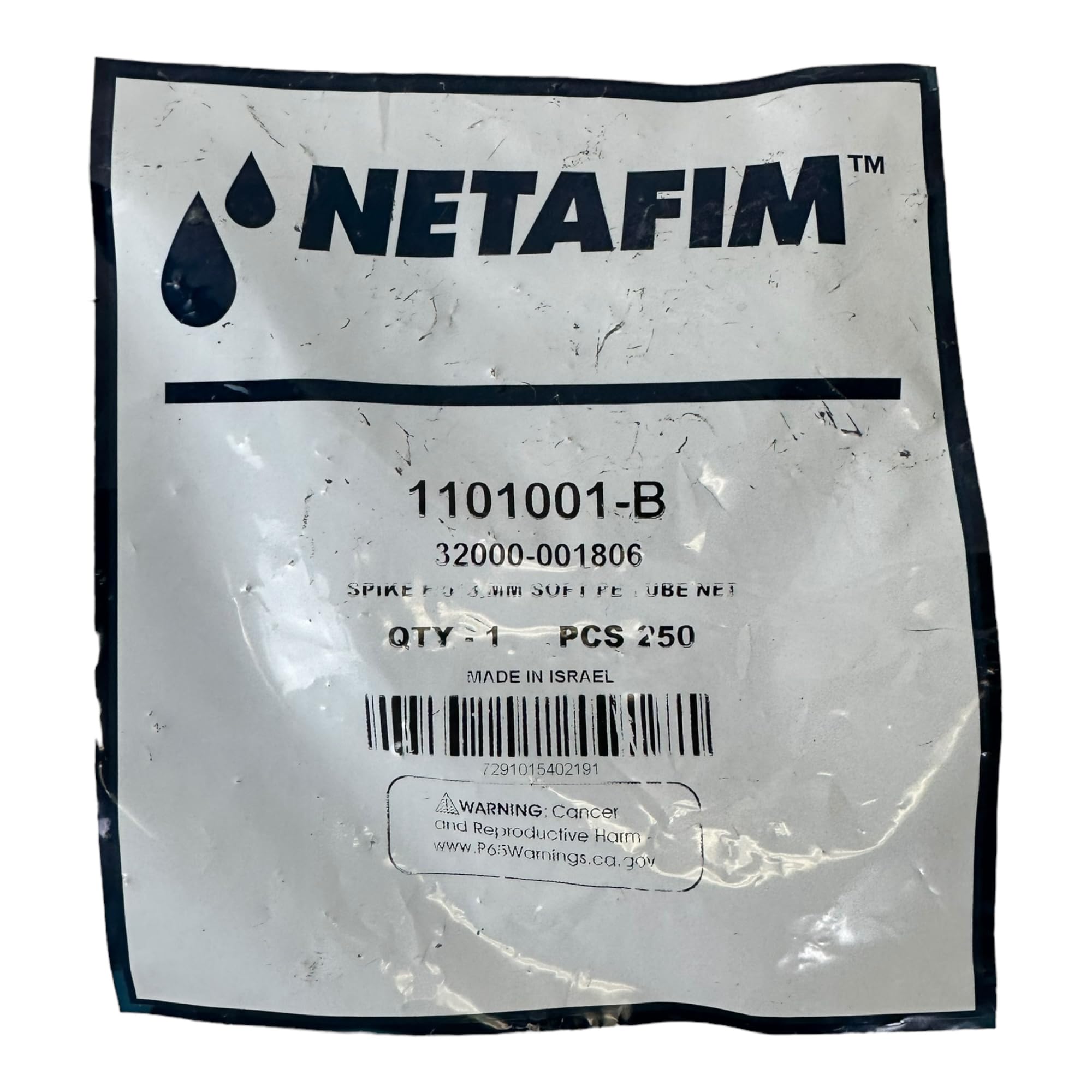 Netafim Angle Barbed Stake - 250 Pack, Efficient Irrigation System, Easy Insert Design, Compatible with Super Flex UV White PE Tubing (32000-001806)