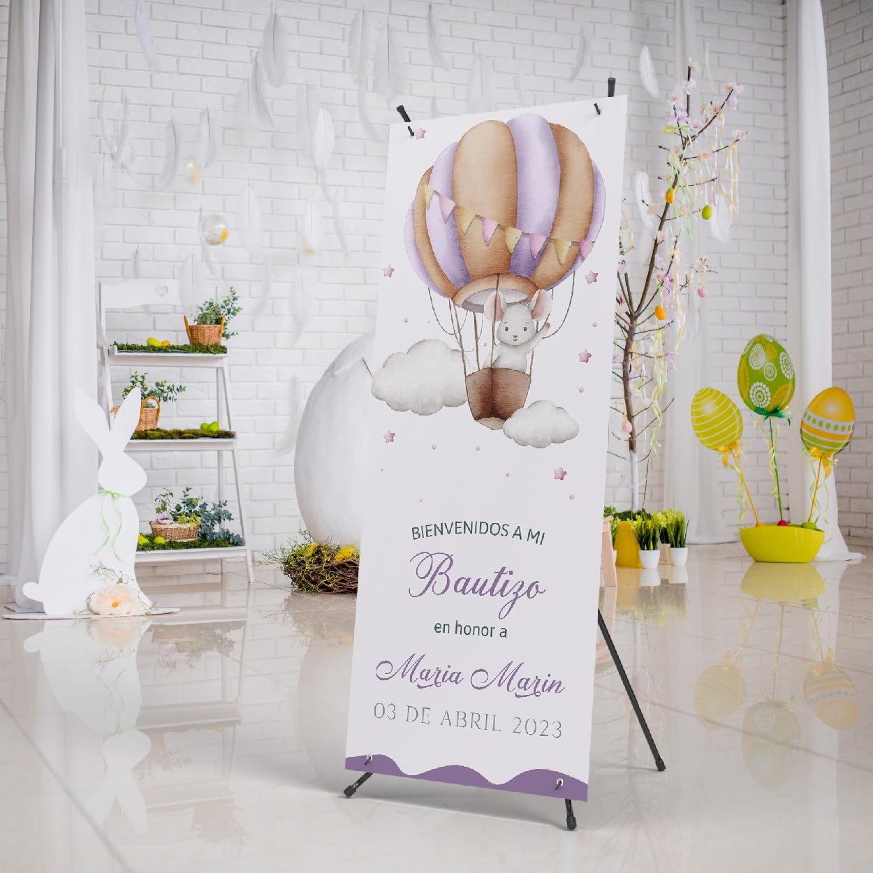 Photocall Bautizo Personalizado - Decoración para Niña o Niño - Pancarta Mi Bautizo 70x180cm - Personalización Única con Nombre, Fecha o Foto - 11 Modelos
