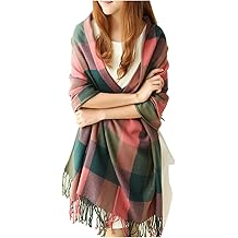Women's Fashion Long Shawl Big Grid Winter Warm Lattice Large Scarf