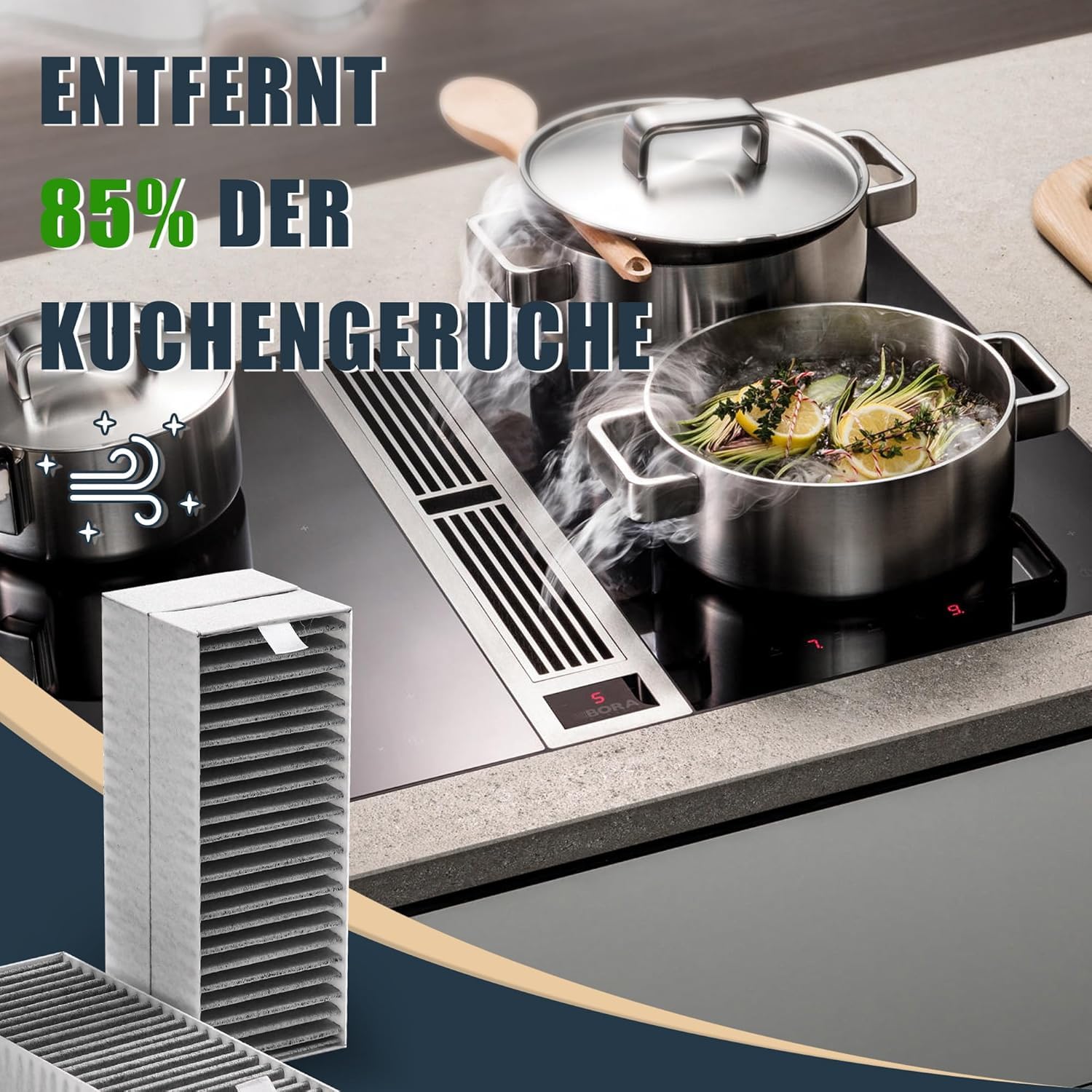 Idong 4 Pezzi Filtro a Carbone Attivo, Filtro di Ricambio Cappa Aspirante Adatto per Siemens HZ9VRCR0 Bosch HEZ9VRCR0 Neff Z821VR0 Gaggenau CA282111 Constructa CZ9VRCR0 (192 x 75 x 35 mm)