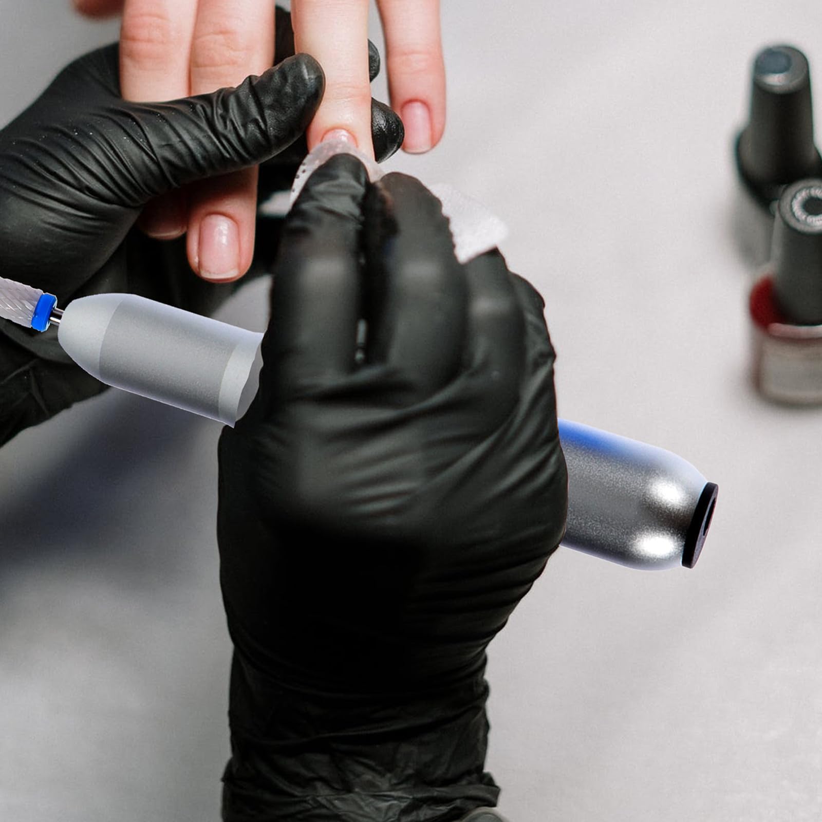 Macchina Unghie Professionale in Lega di Alluminio Argento, Leggera e Stabile, per Uso Domestico con Accessori Inclusi per Manicure e Pedicure