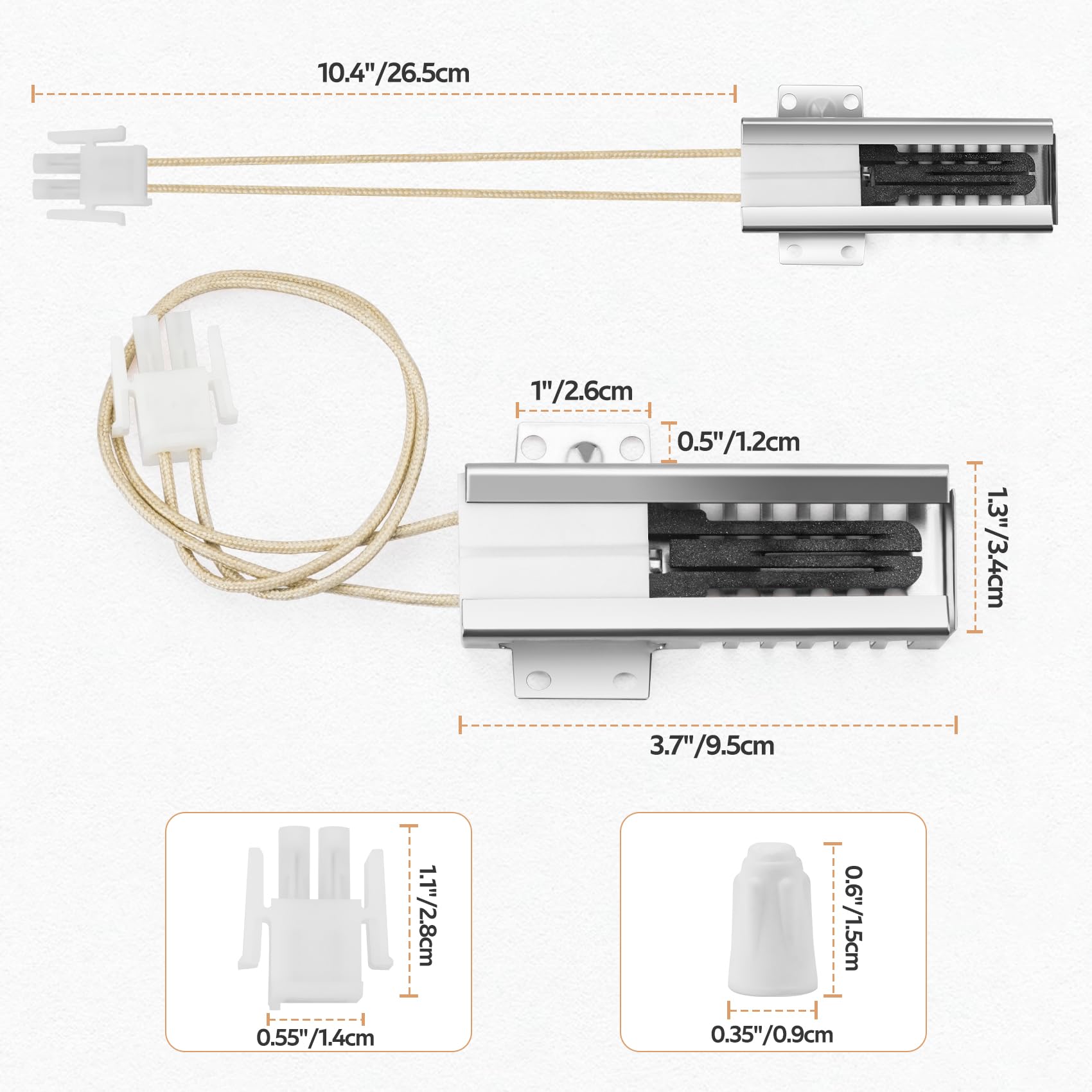 onlyfire WB13K21 Oven Igniter for Gas Stove, Igniter Replacement for GE Kenmore Frigidaire Samsung Hotpoint Gas Range Oven WB13K0021, WB13T10045, WB13K10026, 5303935066, DG94-00520A, IG9998