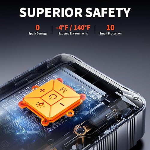 Miniatura 7 de Arrancador de salto X7 con compresor de aire 160PSI, 3500A batería de coche arrancador PD45W carga rápida, inflador de neumáticos portátil de 24000