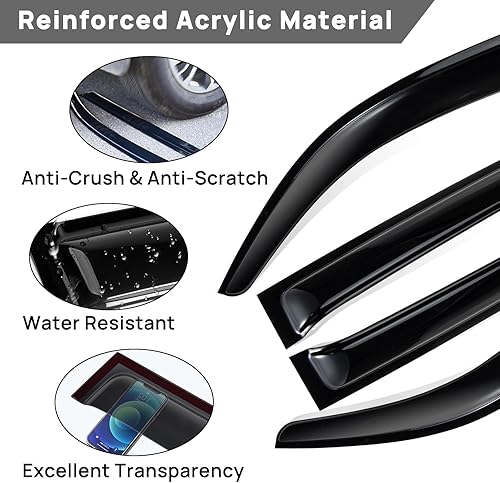 Miniatura 3 de PSLER 4 deflectores de viento para ventana lateral para 2023 2024 2025 HR-V HRV LX EX-L Deflectores de ventana deportiva, protectores de lluvia,