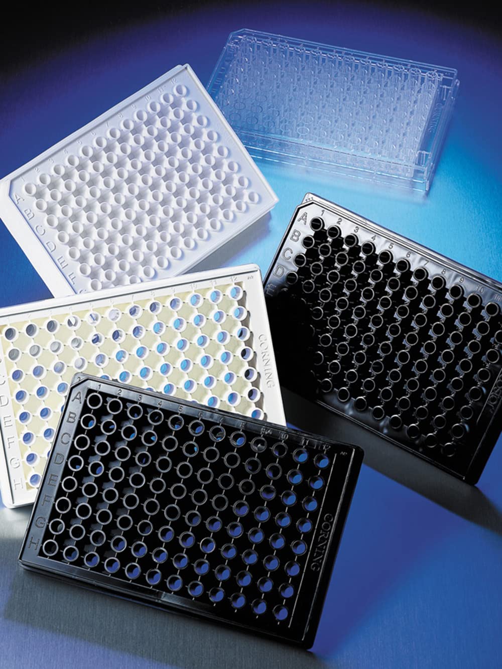 Corning 3994 Polystyrene 96 Well Half Area White with Clear Flat Bottom Nonsterile Nonbinding Surface Microplate without Lid, 190µL Well Volume (Case of 25)